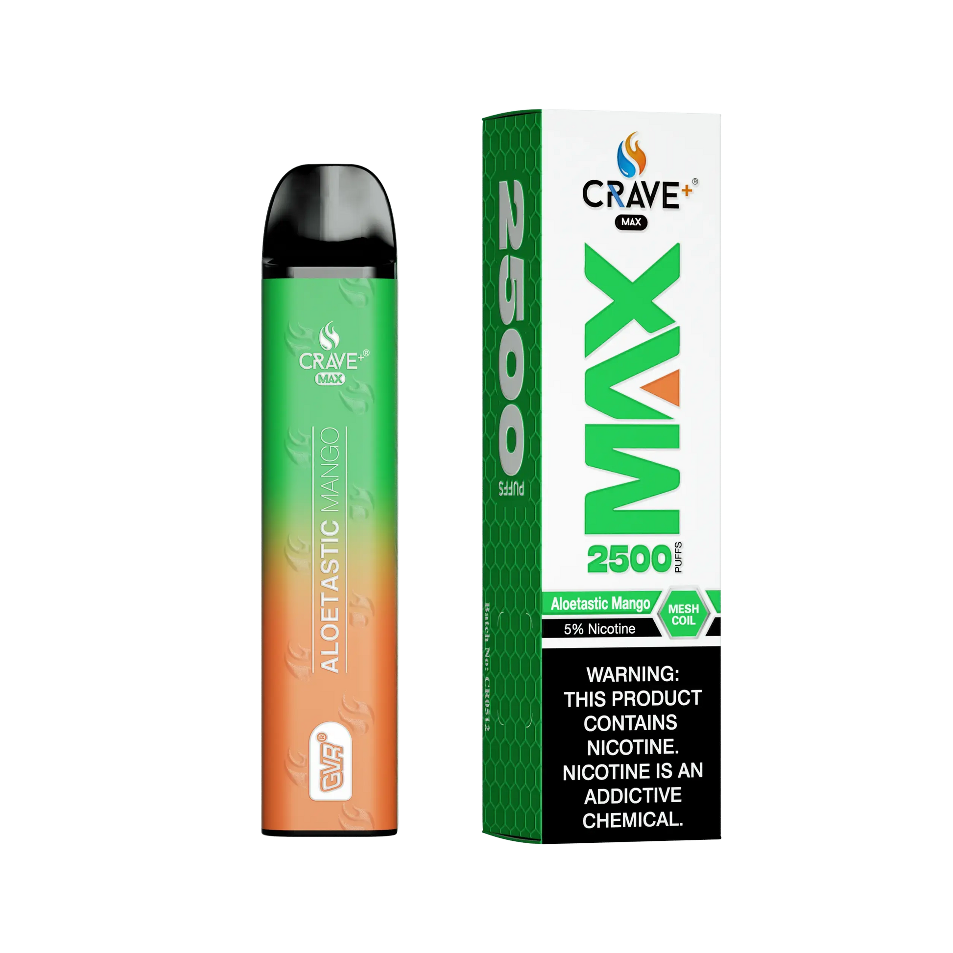 Crave Max Vape - 2500 Puffs Mesh Coil - VSZN, Crave Max Vape aloetastic mango