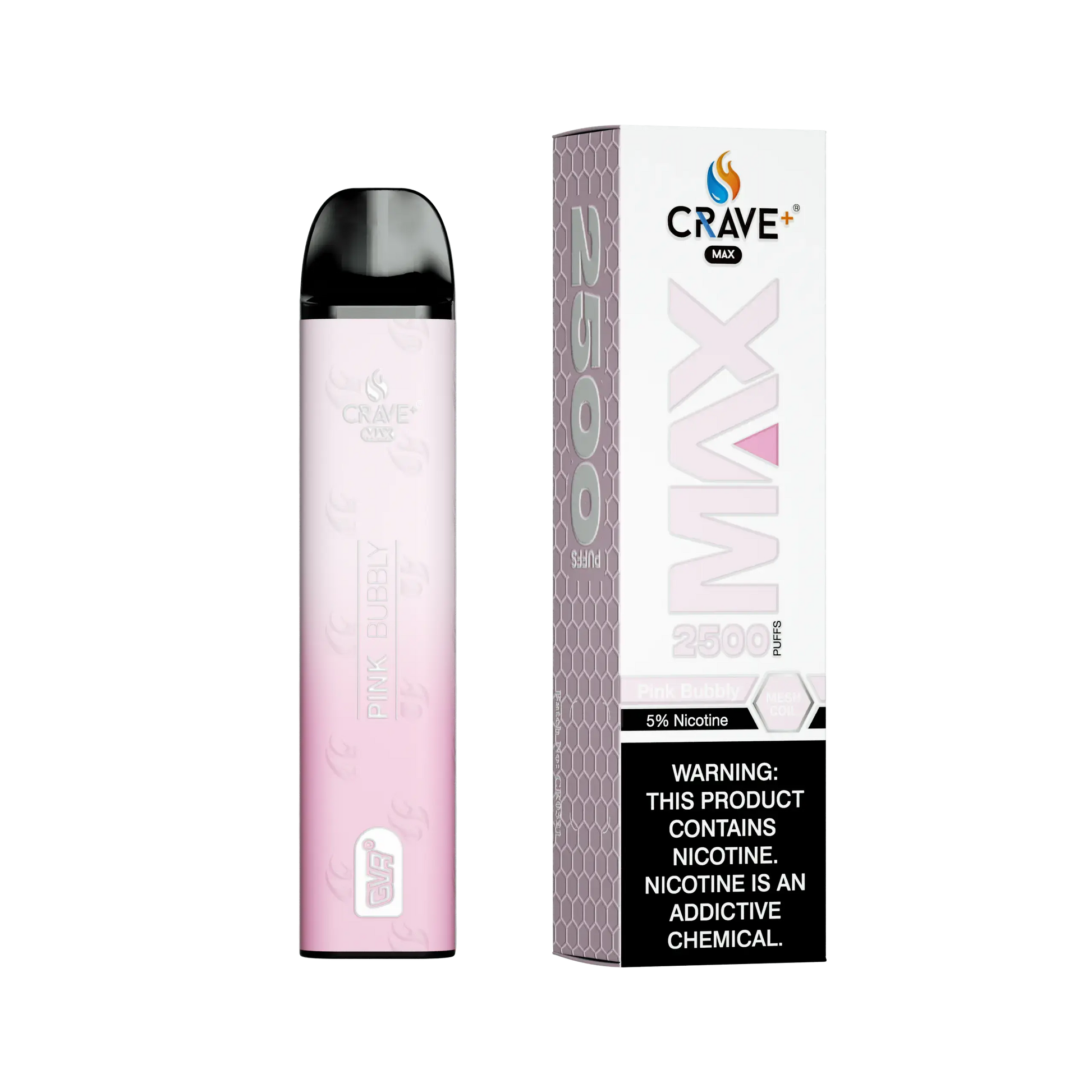 Crave Max Vape - 2500 Puffs Mesh Coil Crave, Crave Max Vape pink bubbly