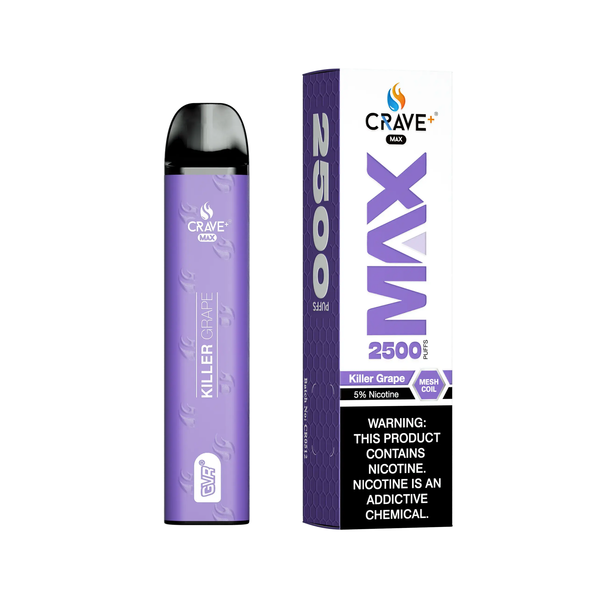Crave Max Vape - 2500 Puffs Mesh Coil - VSZN, Crave Max Vape killer grape