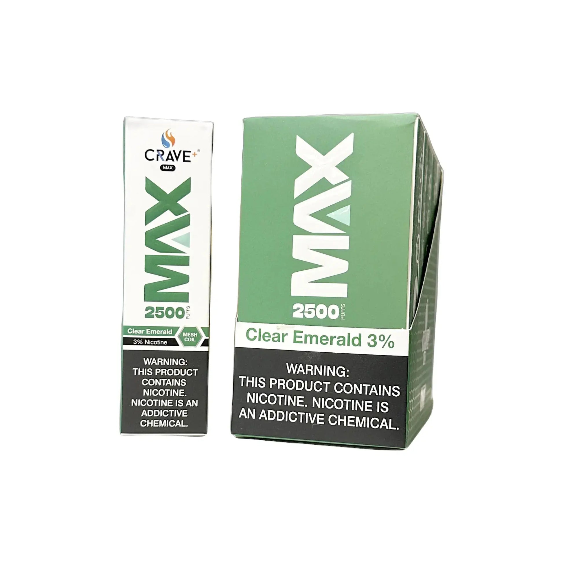 Crave Max 2500 (BOX DEAL) Clear Emerald 5% Crave