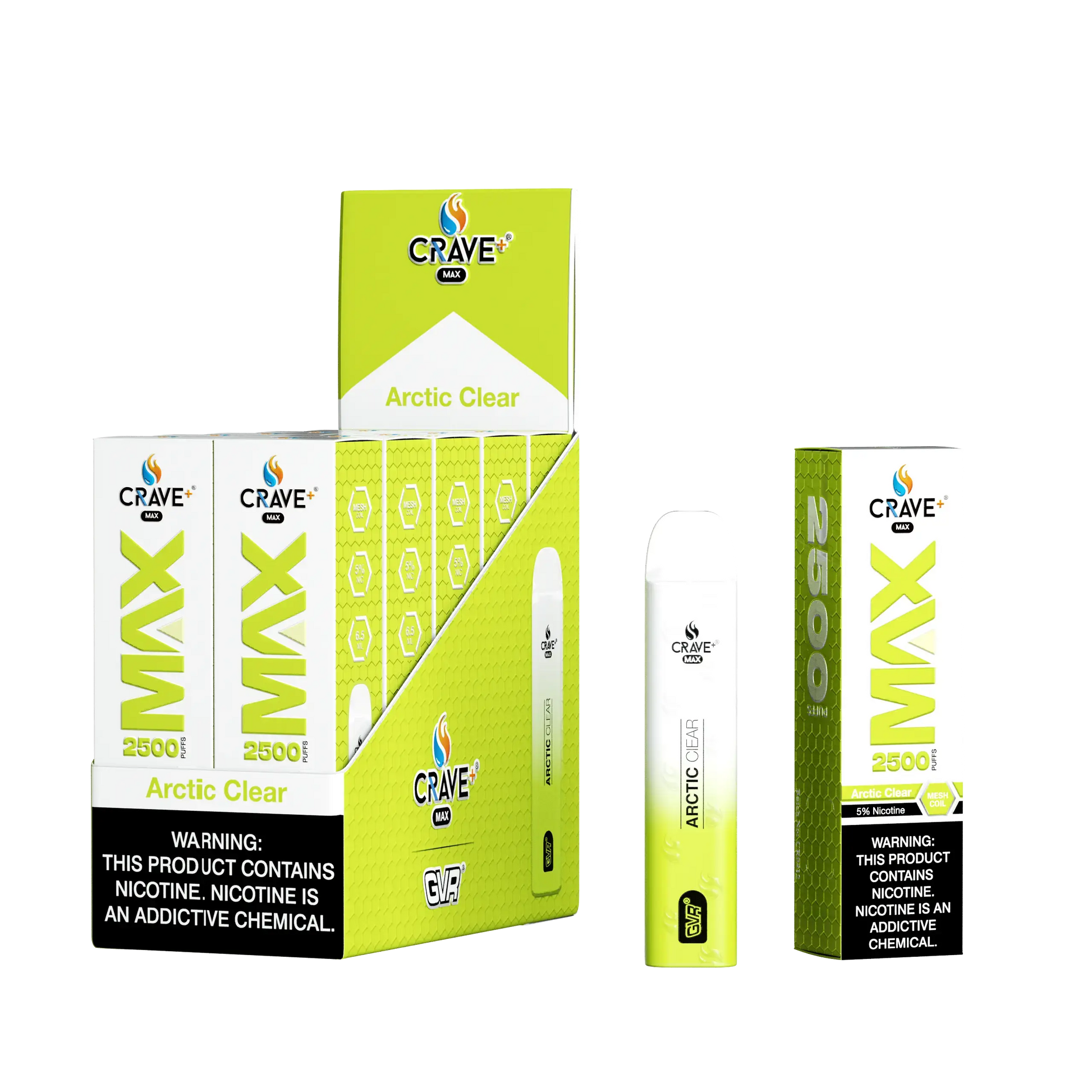 Crave Max Vape - 2500 Puffs Mesh Coil (BOX DEAL) - VSZN, crave max Arctic Clear
