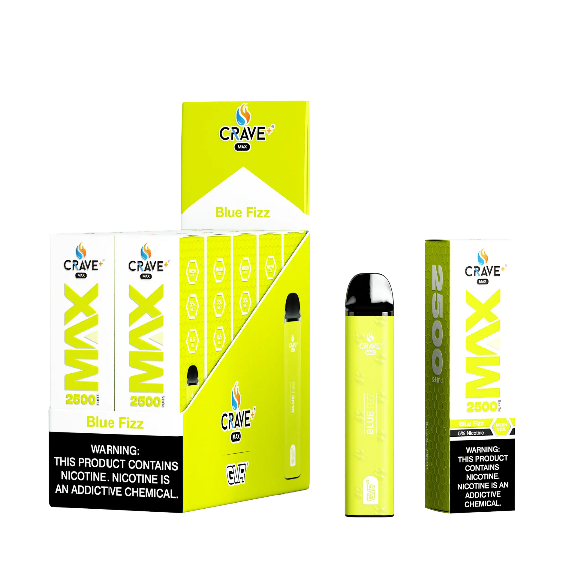 Crave Max Vape - 2500 Puffs Mesh Coil (BOX DEAL) - VSZN, crave max blue fizz