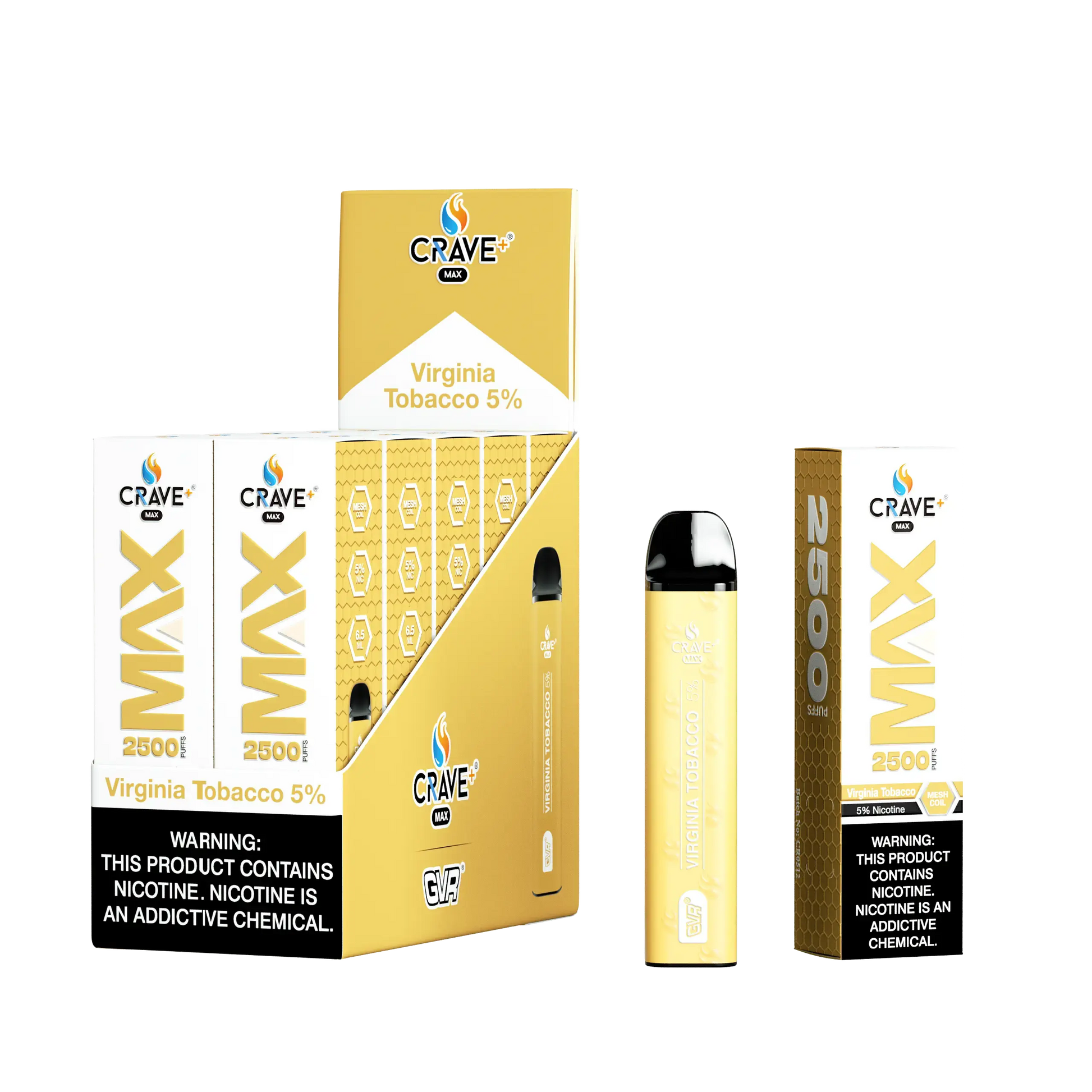 Crave Max 2500 (BOX DEAL) Virginia Tobacco 5% Crave