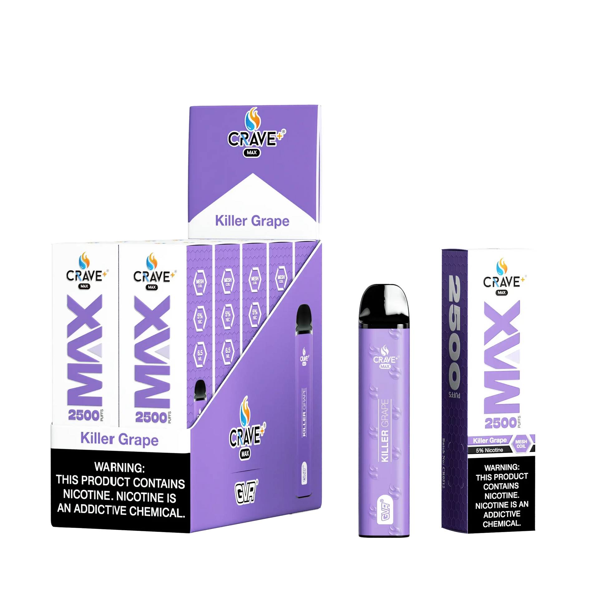 Crave Max Vape - 2500 Puffs Mesh Coil (BOX DEAL) - VSZN, crave max killer grape
