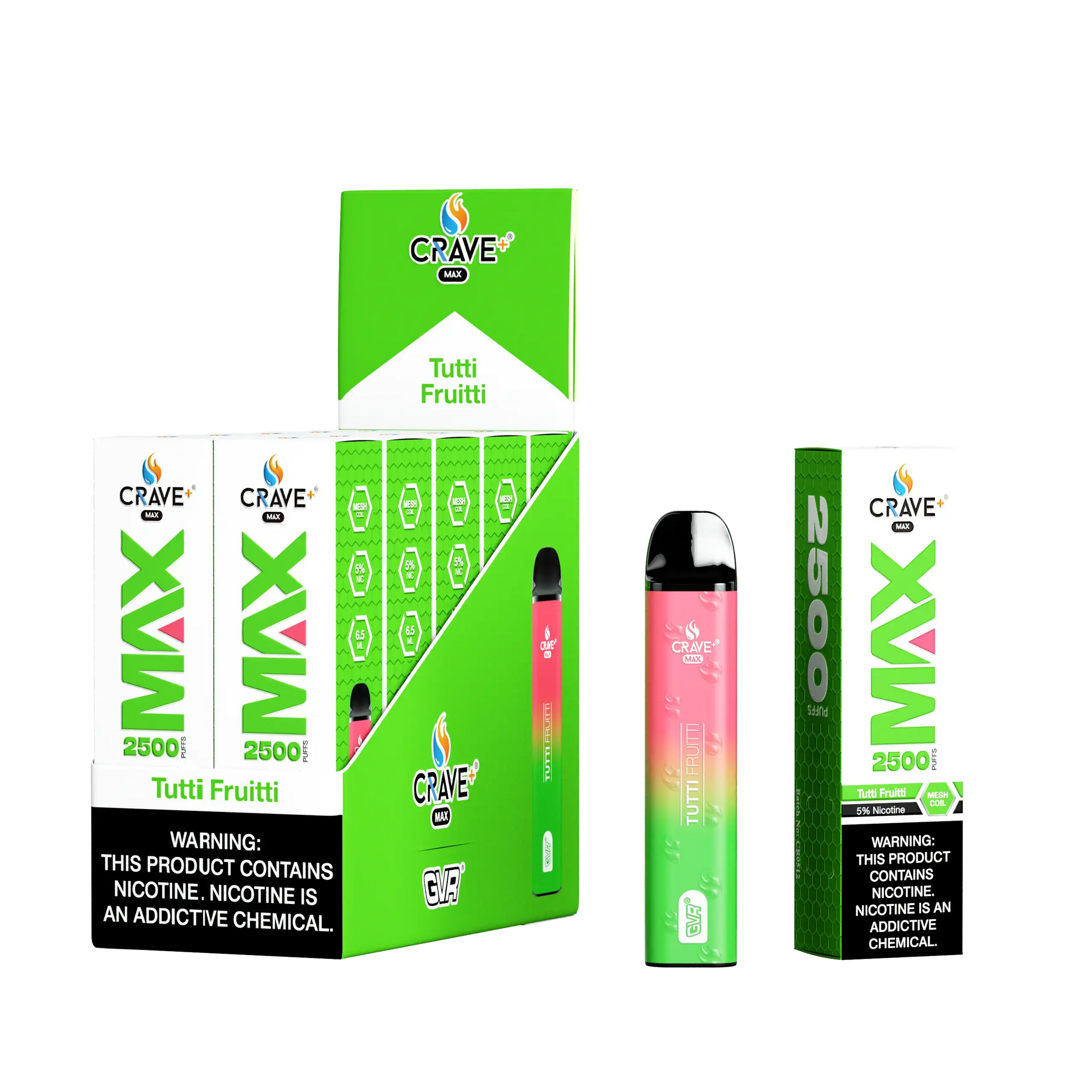 Crave Max Vape - 2500 Puffs Mesh Coil (BOX DEAL) - VSZN, crave max tutti fruitti