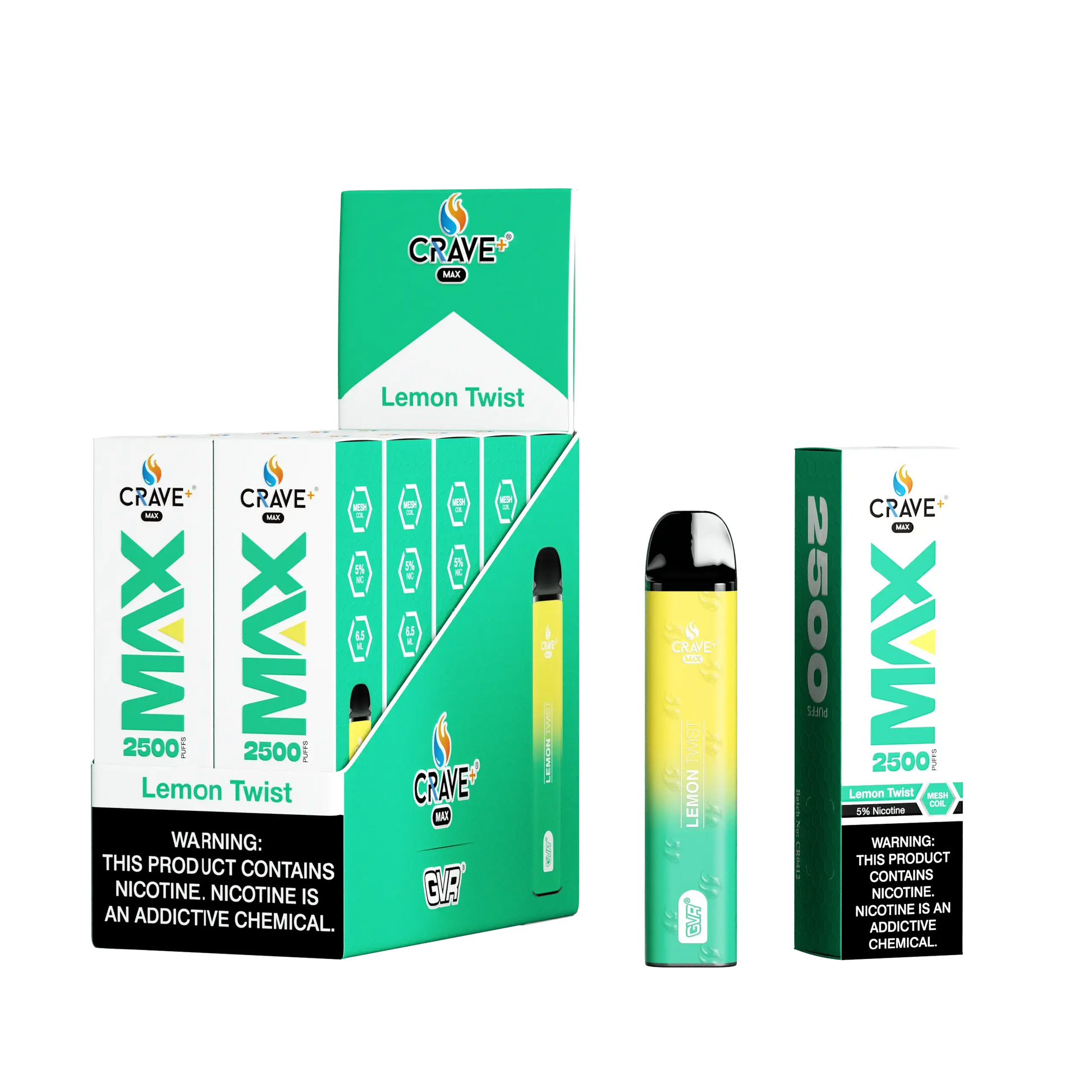 Crave Max Vape - 2500 Puffs Mesh Coil (BOX DEAL) - VSZN, crave max lemon twist