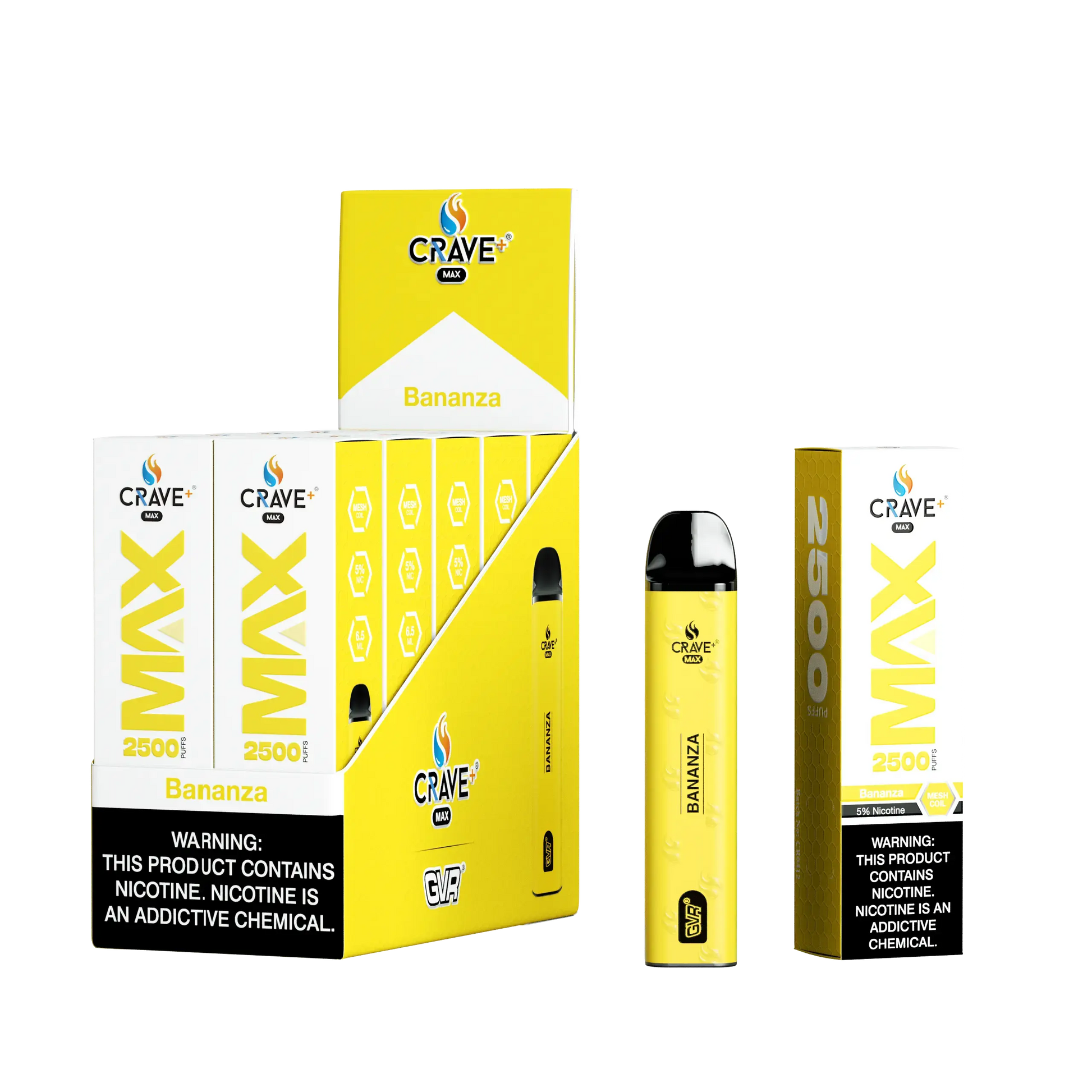 Crave Max Vape - 2500 Puffs Mesh Coil (BOX DEAL) - VSZN, crave max bananza