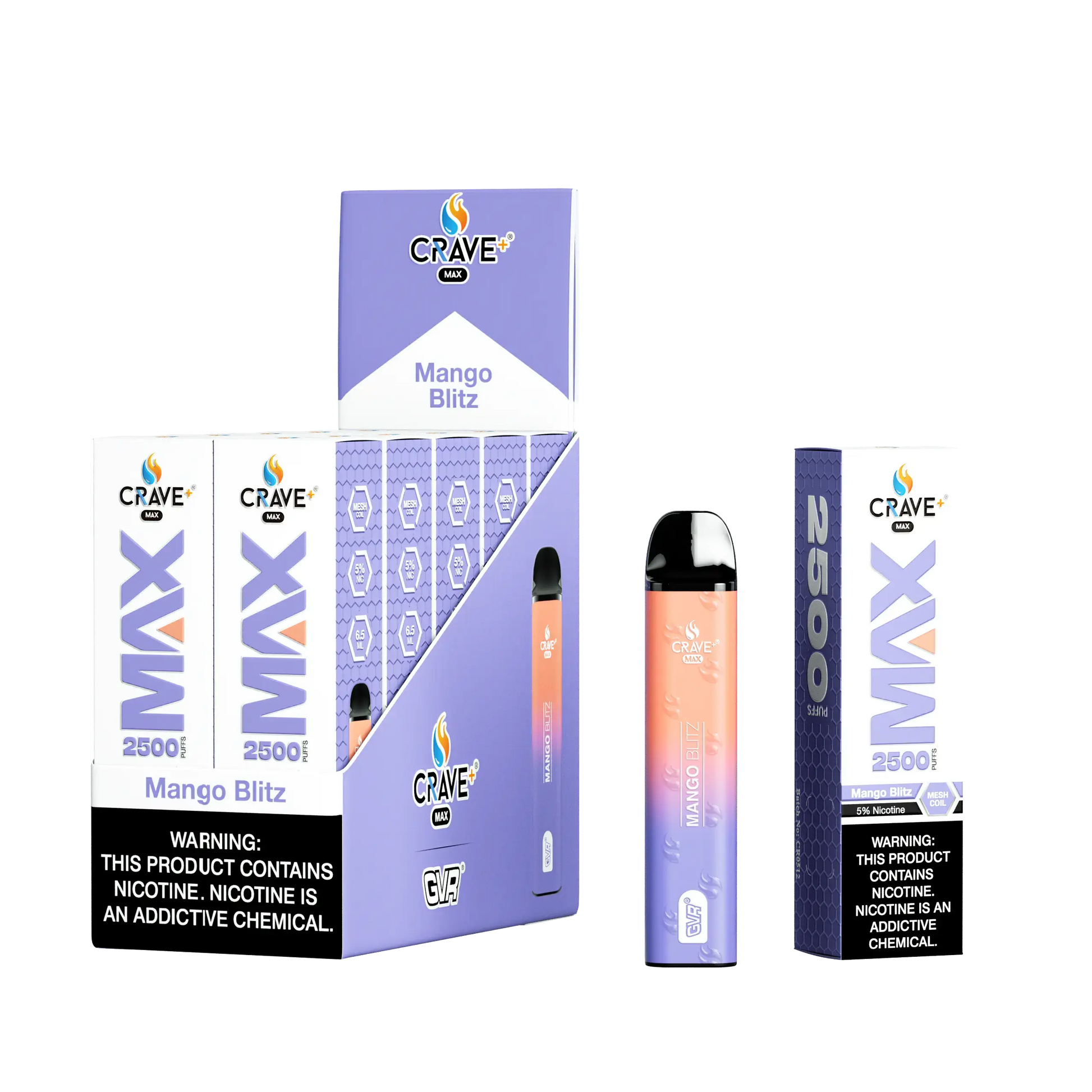 Crave Max Vape - 2500 Puffs Mesh Coil (BOX DEAL) - VSZN, crave max mango blitz