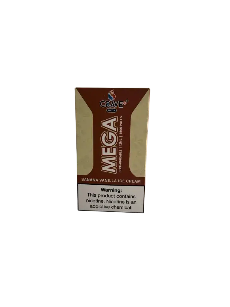 Crave Mega Vape - 5500 Puffs Crave, crave mega banana vanilla ice cream