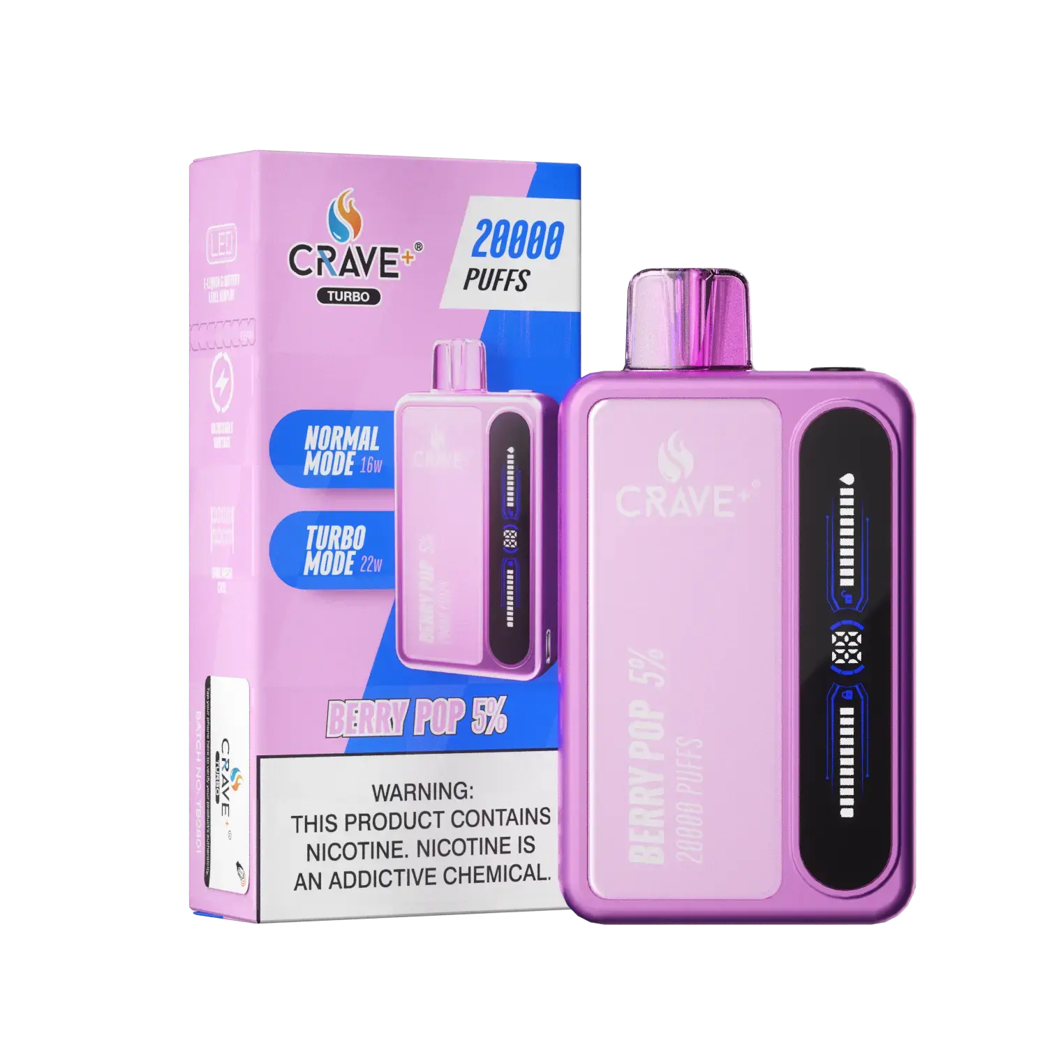 Crave Turbo 20000 - VSZN, Crave Turbo berry pop