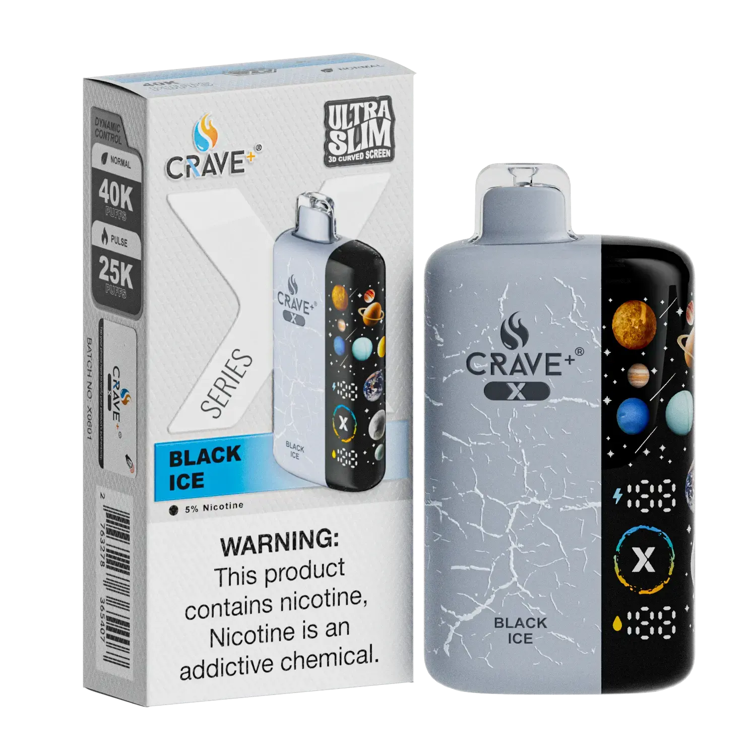 Crave X – Ultra Slim 40K / 25K Puffs Crave, crave x black ice, crave x millyz, millyz crave x vape, millyz vape crave, crave vape millyz, rave x millyz, crave ultra slim vape millyz