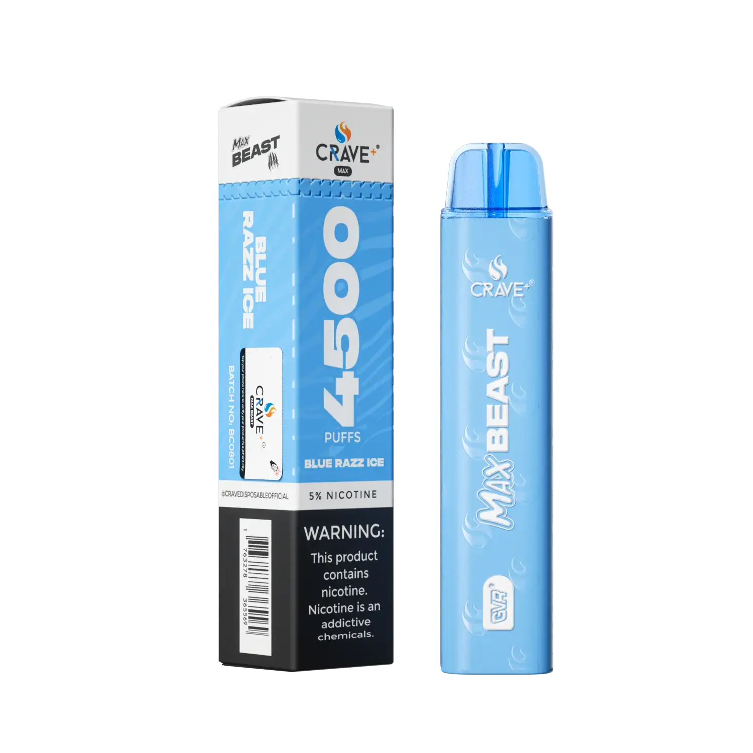 Crave Max Beast 4500 Puffs - VSZN, Crave Max Beast blue razz ice