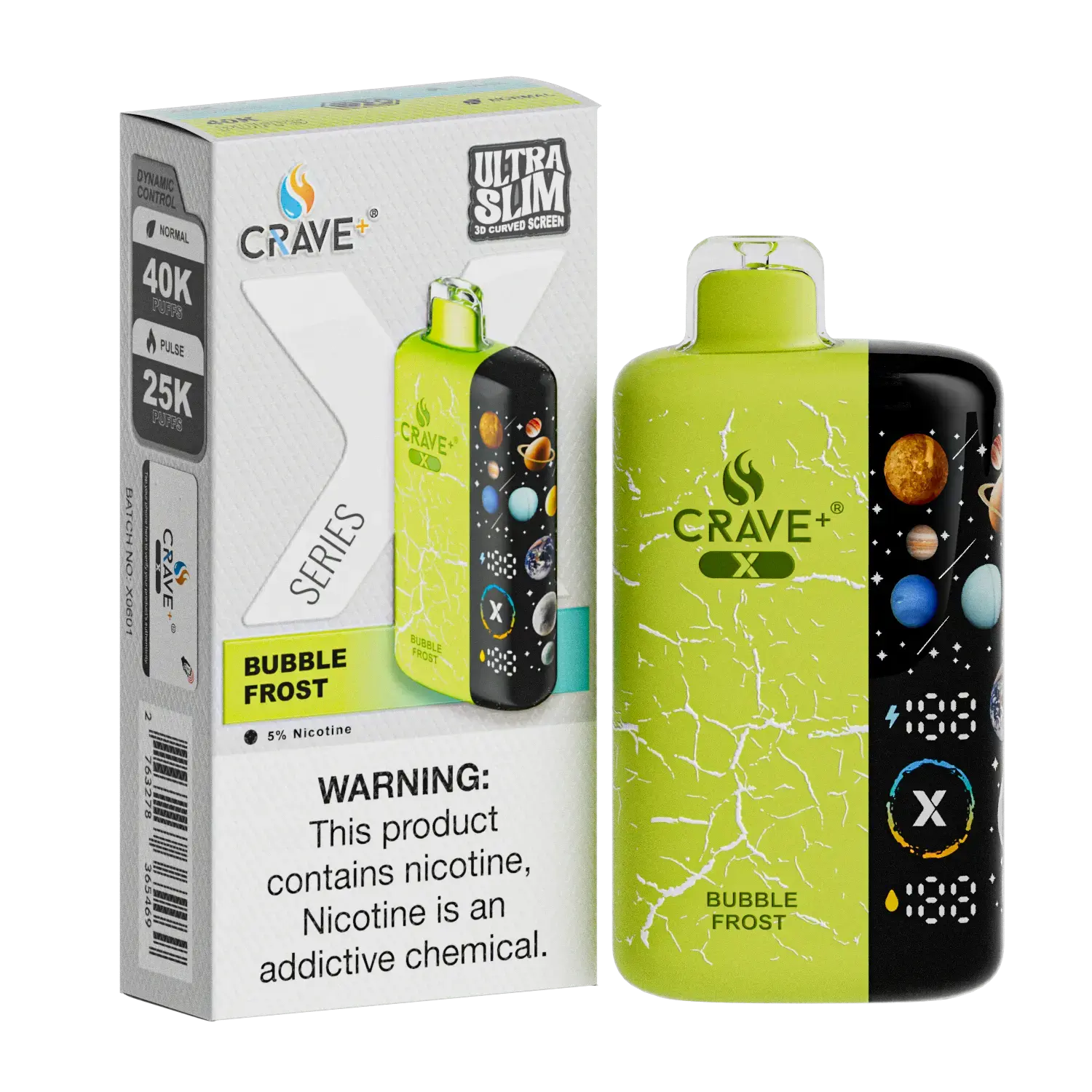 Crave X – Ultra Slim 40K / 25K Puffs Crave, crave x millyz, millyz crave x vape, millyz vape crave, crave vape millyz, rave x millyz, crave ultra slim vape millyz, crave x bubble frost