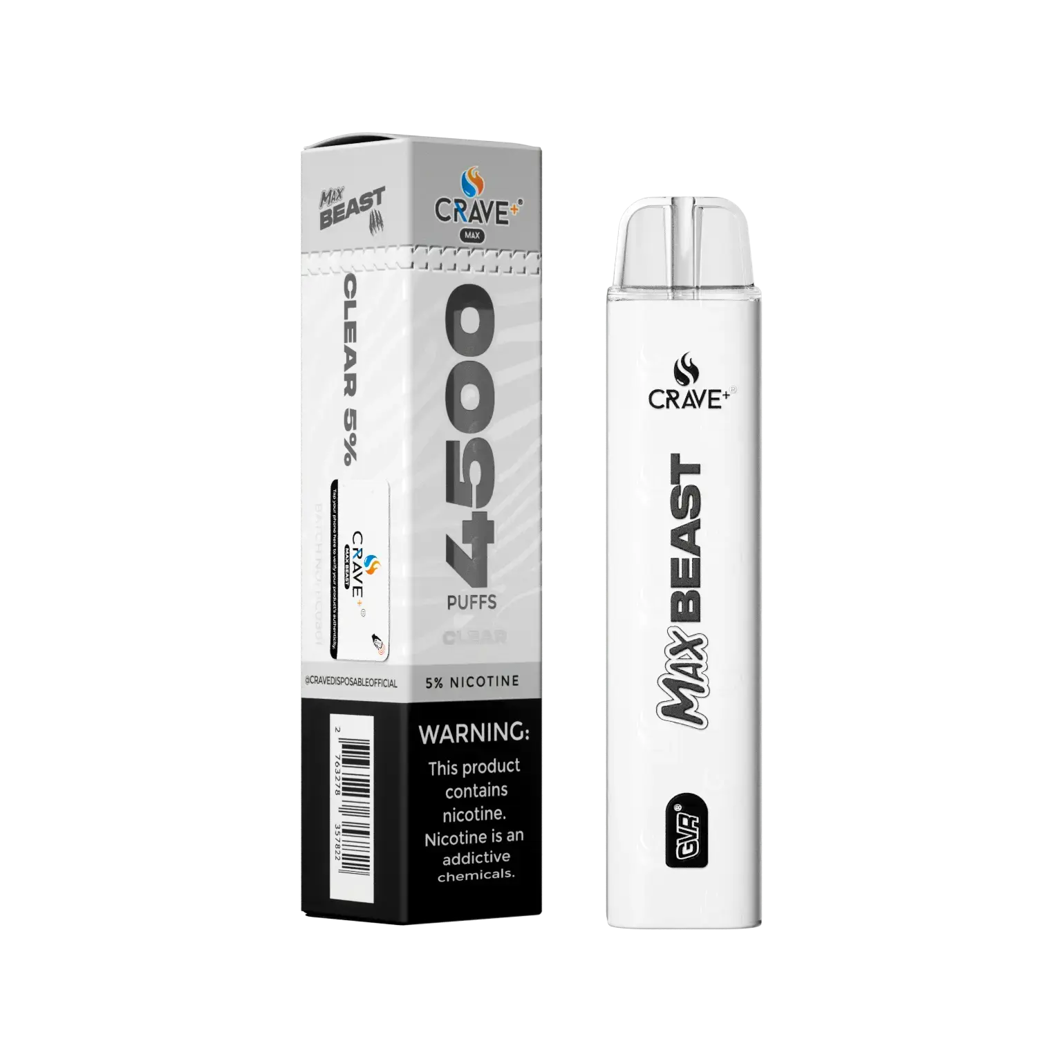 Crave Max Beast 4500 Puffs - VSZN, Crave Max Beast clear 5%