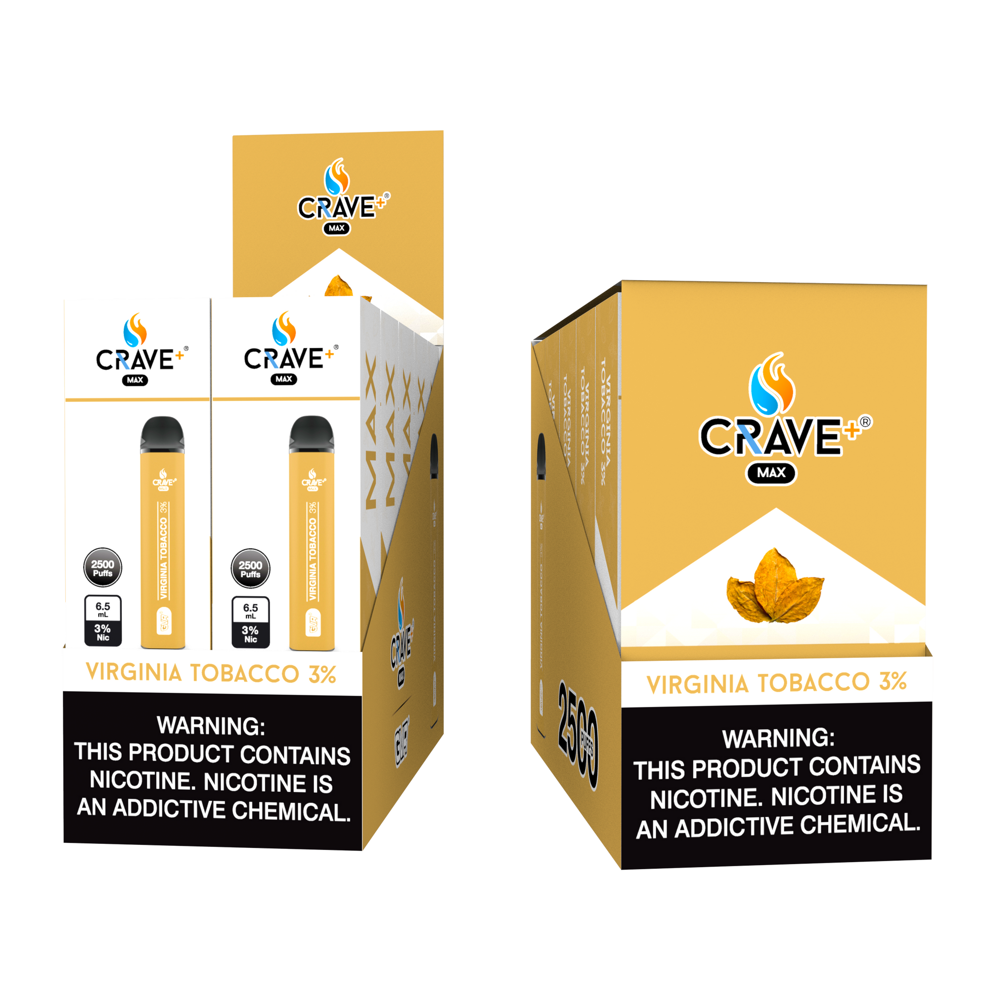 Crave Max 2500 - Virginia Tobacco 3% Box