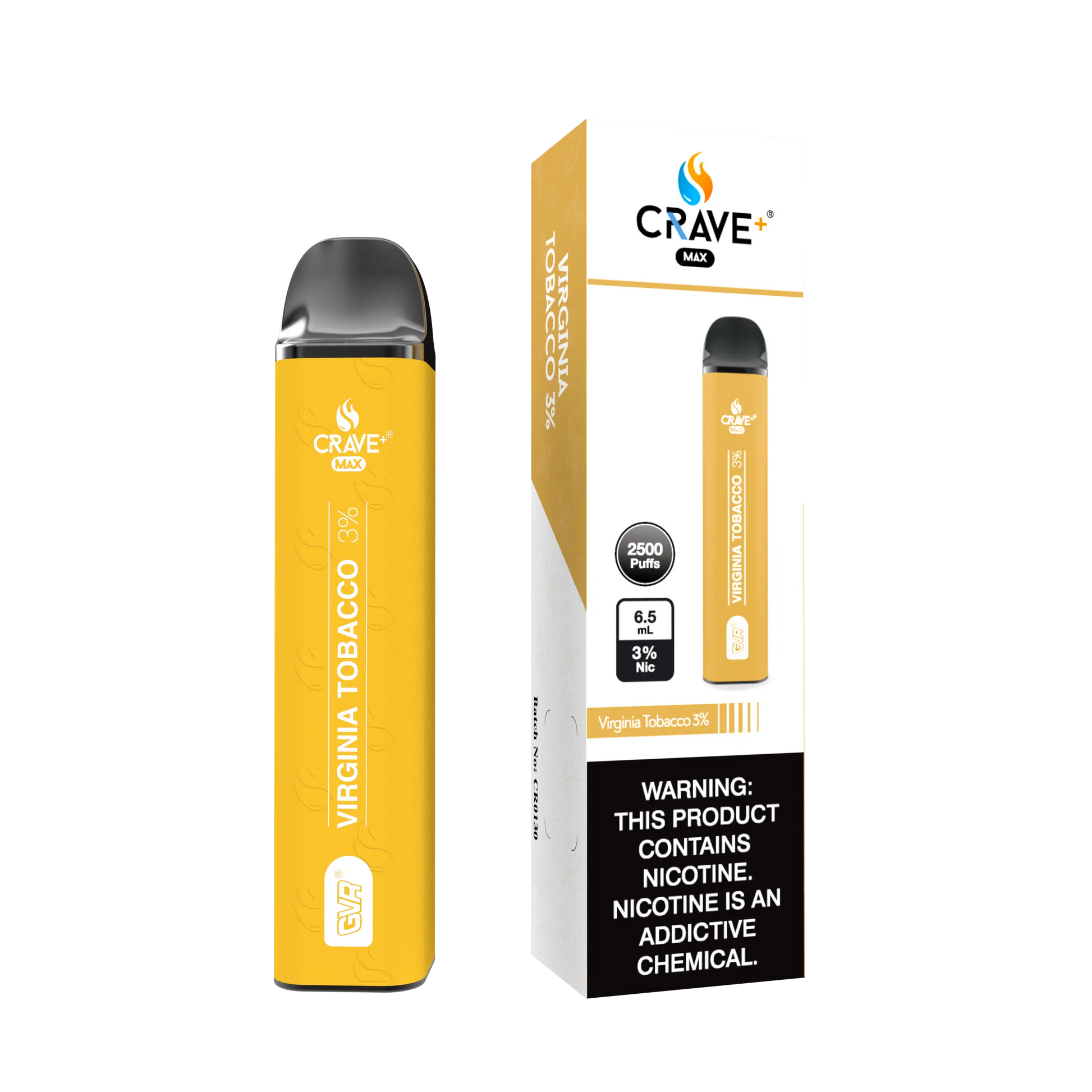 Crave Max 2500 - Virginia Tobacco 3%