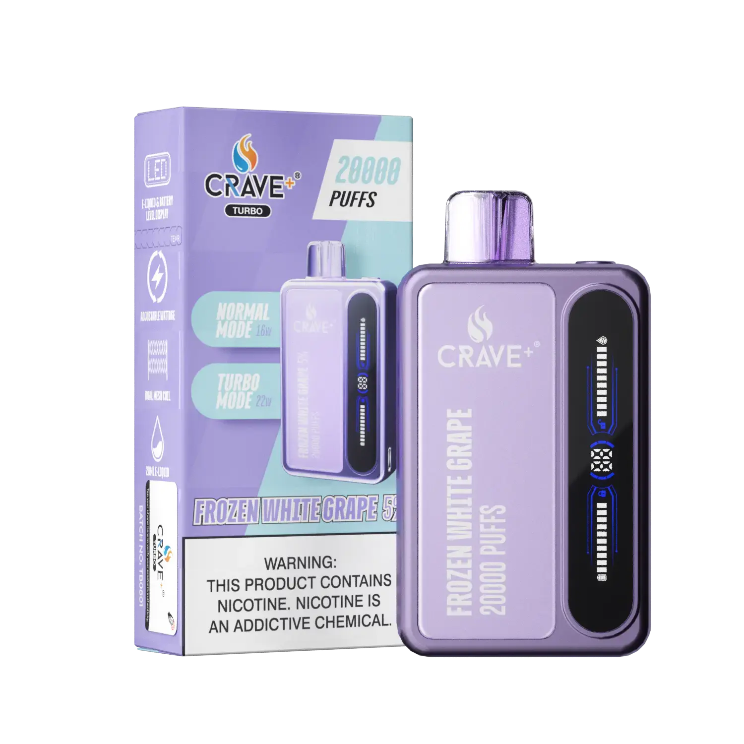 Crave Turbo 20000 Crave, Crave Turbo frozen white grape