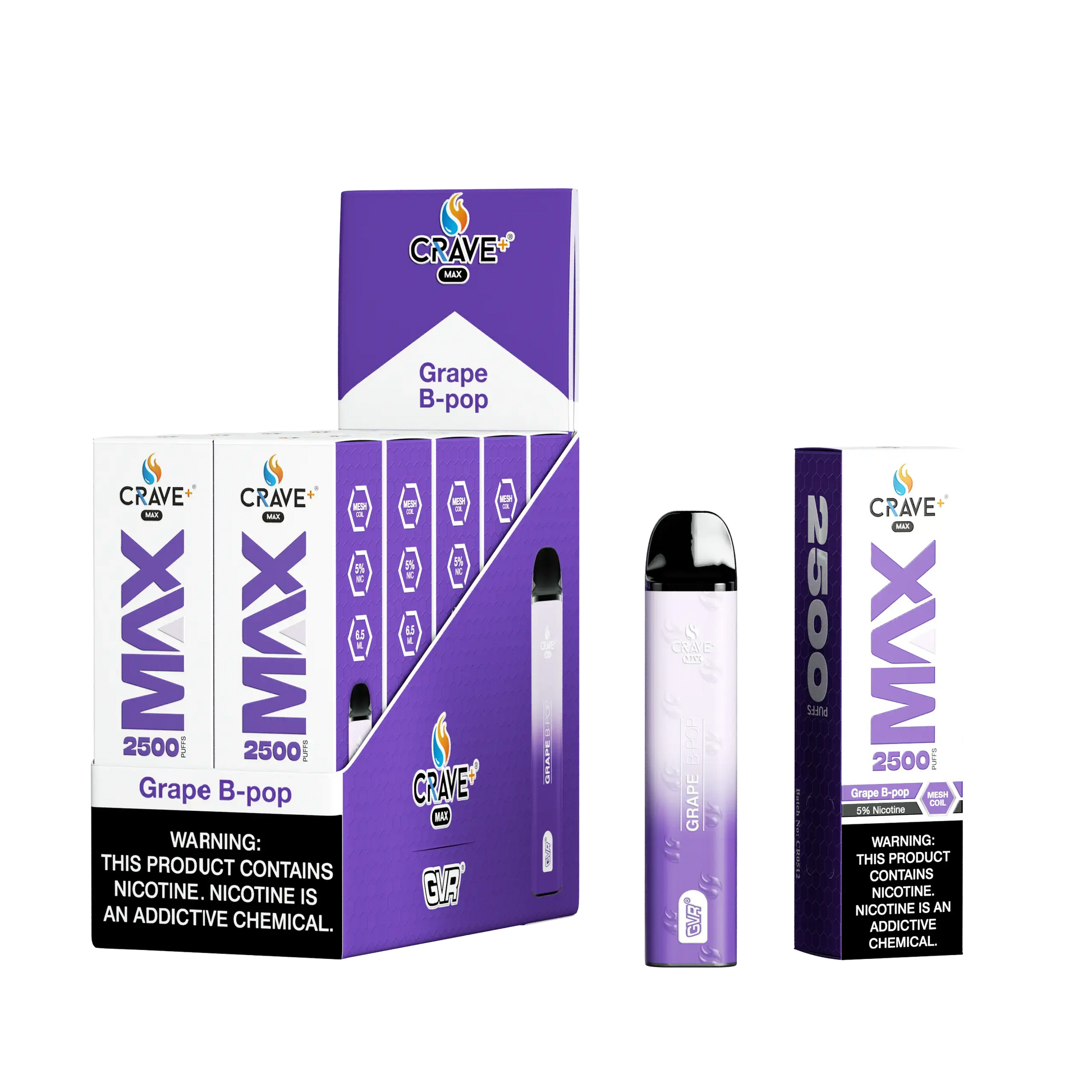 Crave Max 2500 (BOX DEAL) Grape B-Pop Crave