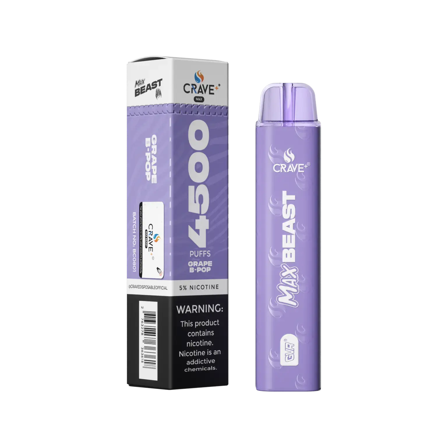Crave Max Beast 4500 Crave, Crave Max Beast grape b pop