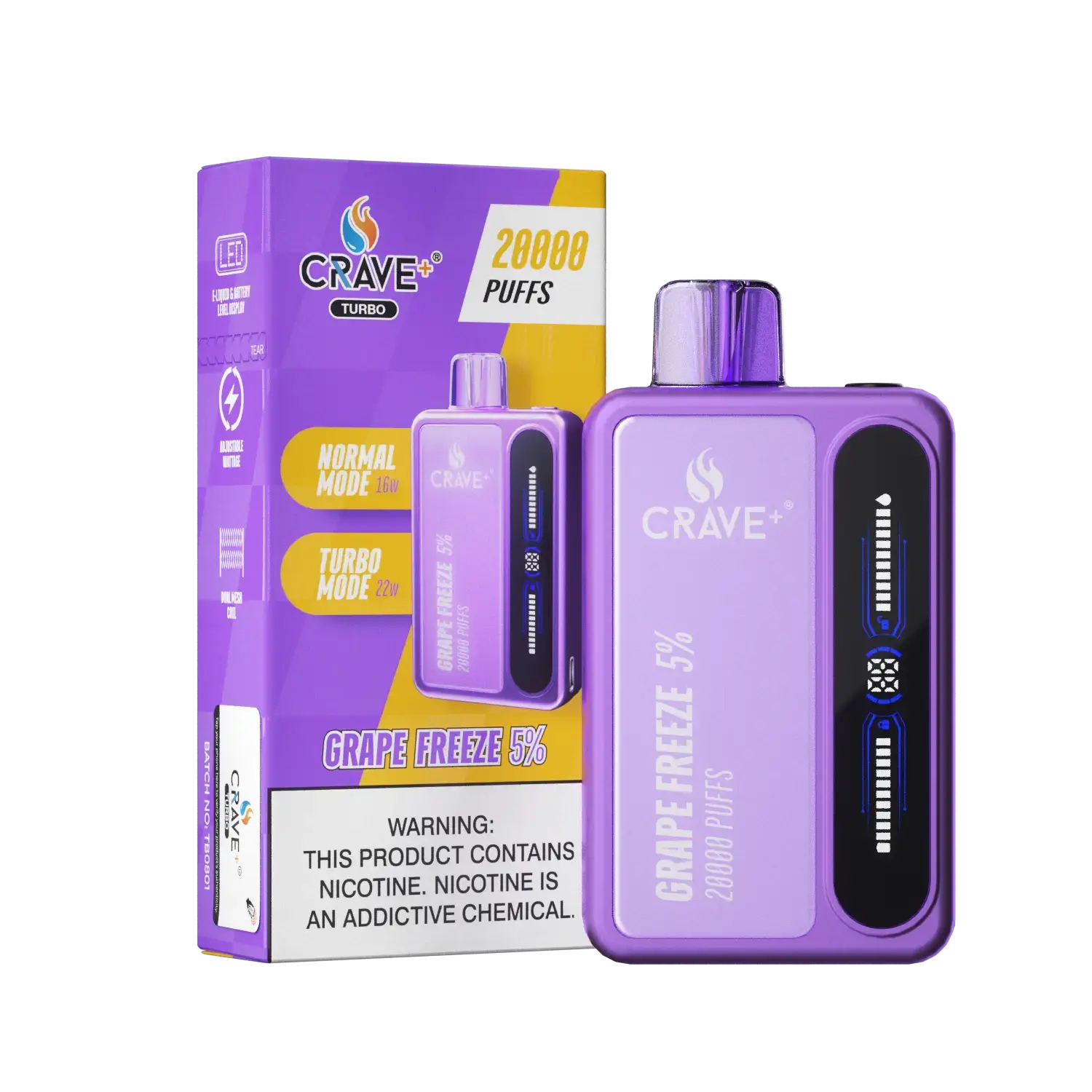 Crave Turbo 20000 - VSZN, Crave Turbo grape freeze