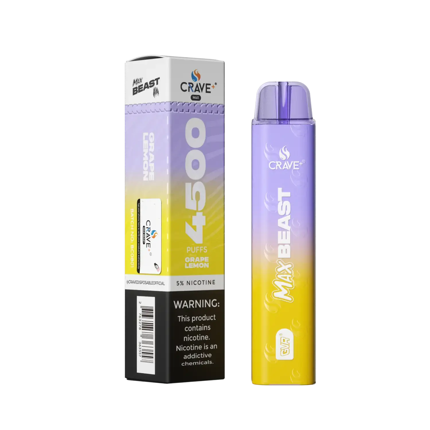 Crave Max Beast 4500 Crave, Crave Max Beast grape lemon