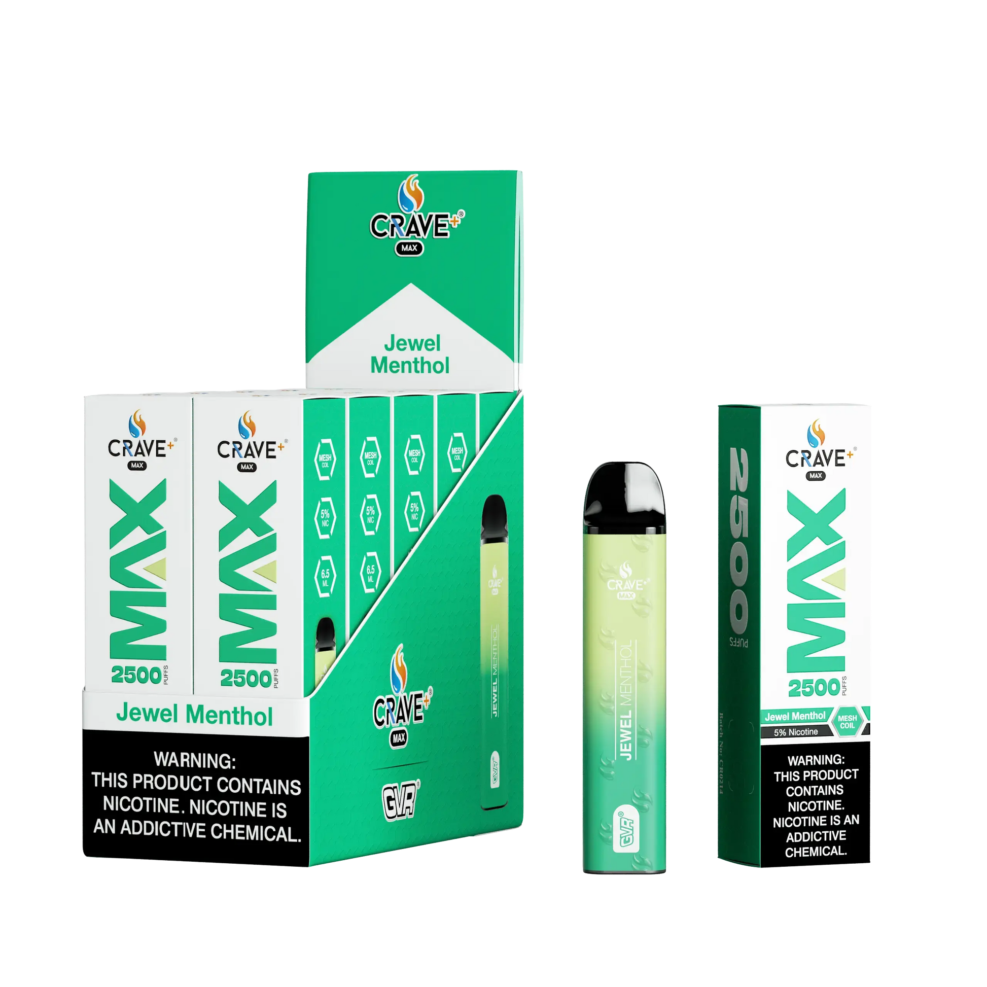 Crave Max Vape - 2500 Puffs Mesh Coil (BOX DEAL) Crave, crave max jewel menthol