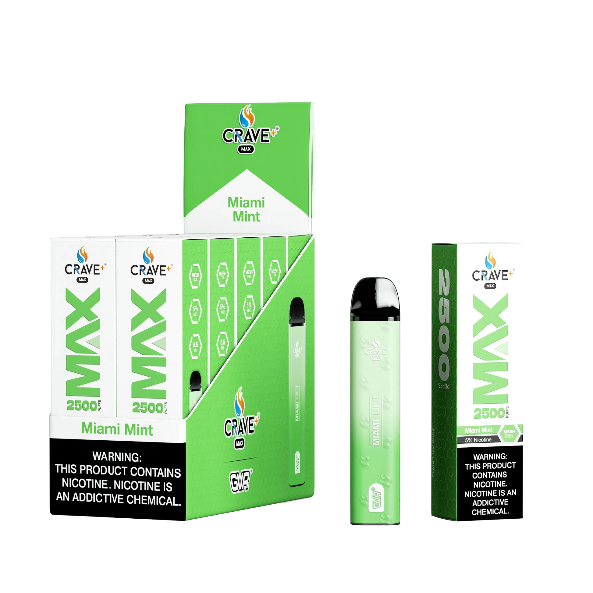 Crave Max Vape - 2500 Puffs Mesh Coil (BOX DEAL) Crave, crave max miami mint