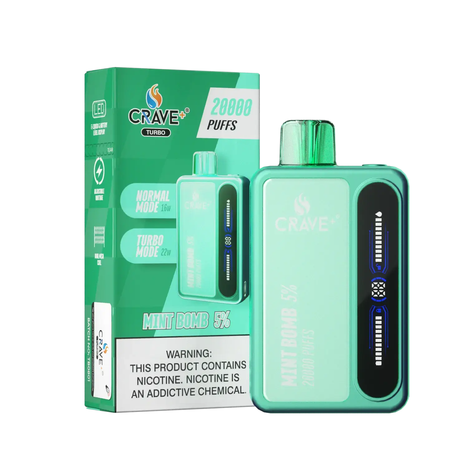 Crave Turbo 20000 - VSZN, Crave Turbo mint bomb