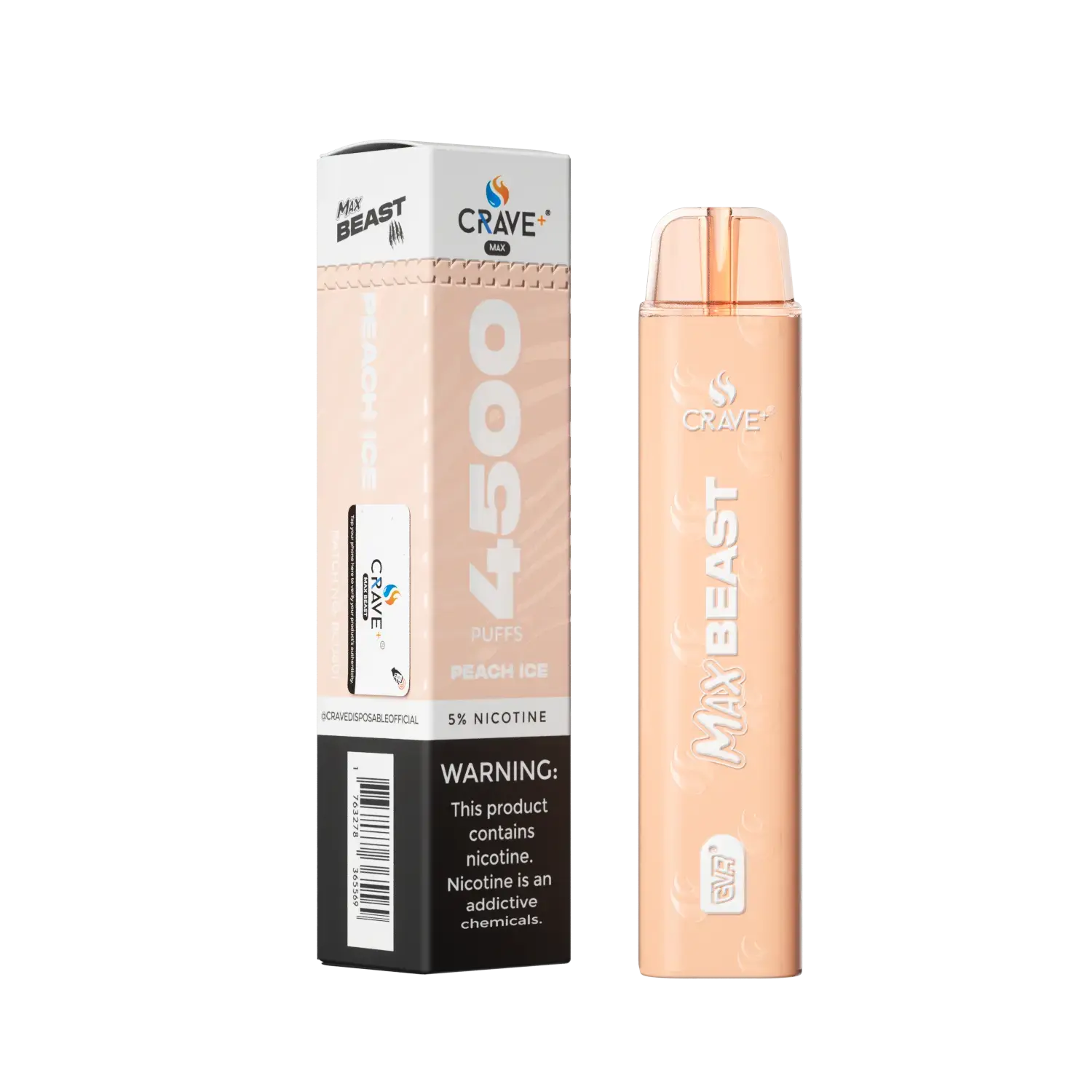 Crave Max Beast 4500 Puffs - VSZN, Crave Max Beast peach ice