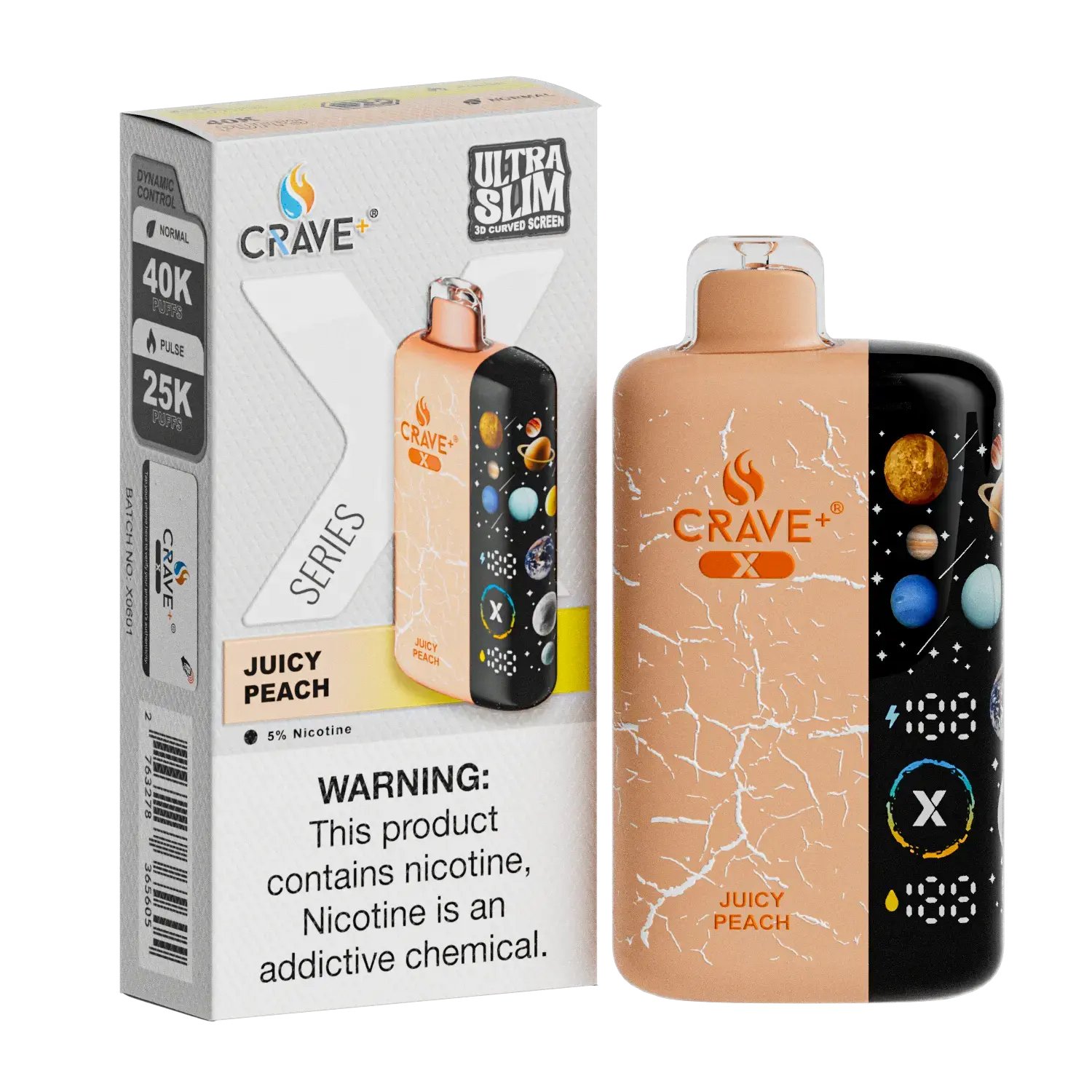 Crave X – Ultra Slim 40K / 25K Puffs Crave, crave x millyz, millyz crave x vape, millyz vape crave, crave vape millyz, rave x millyz, crave ultra slim vape millyz, crave x juicy peach, juicy peach crave millyz