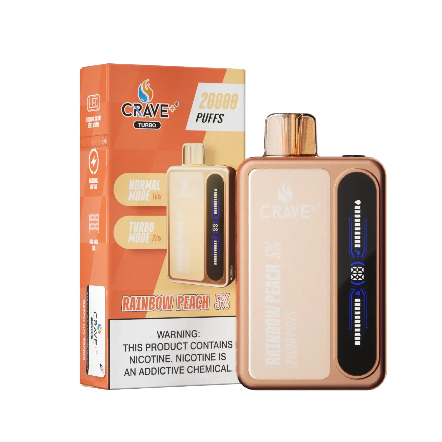 Crave Turbo 20000 - VSZN, Crave Turbo rainbow peach