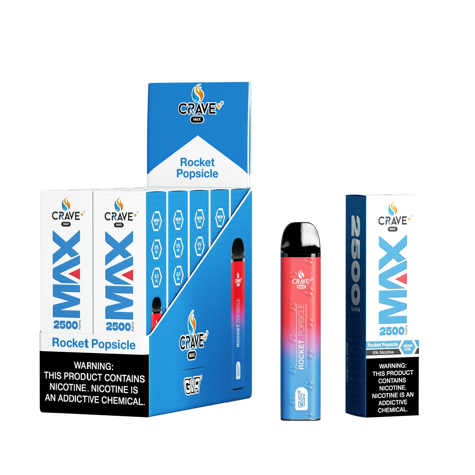 Crave Max Vape - 2500 Puffs Mesh Coil (BOX DEAL) Crave, crave max rocket popsicle