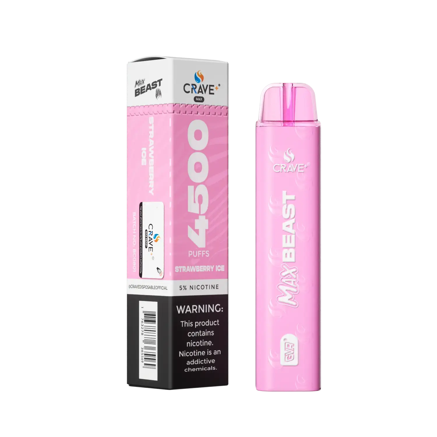 Crave Max Beast 4500 Puffs - VSZN, Crave Max Beast strawberry ice