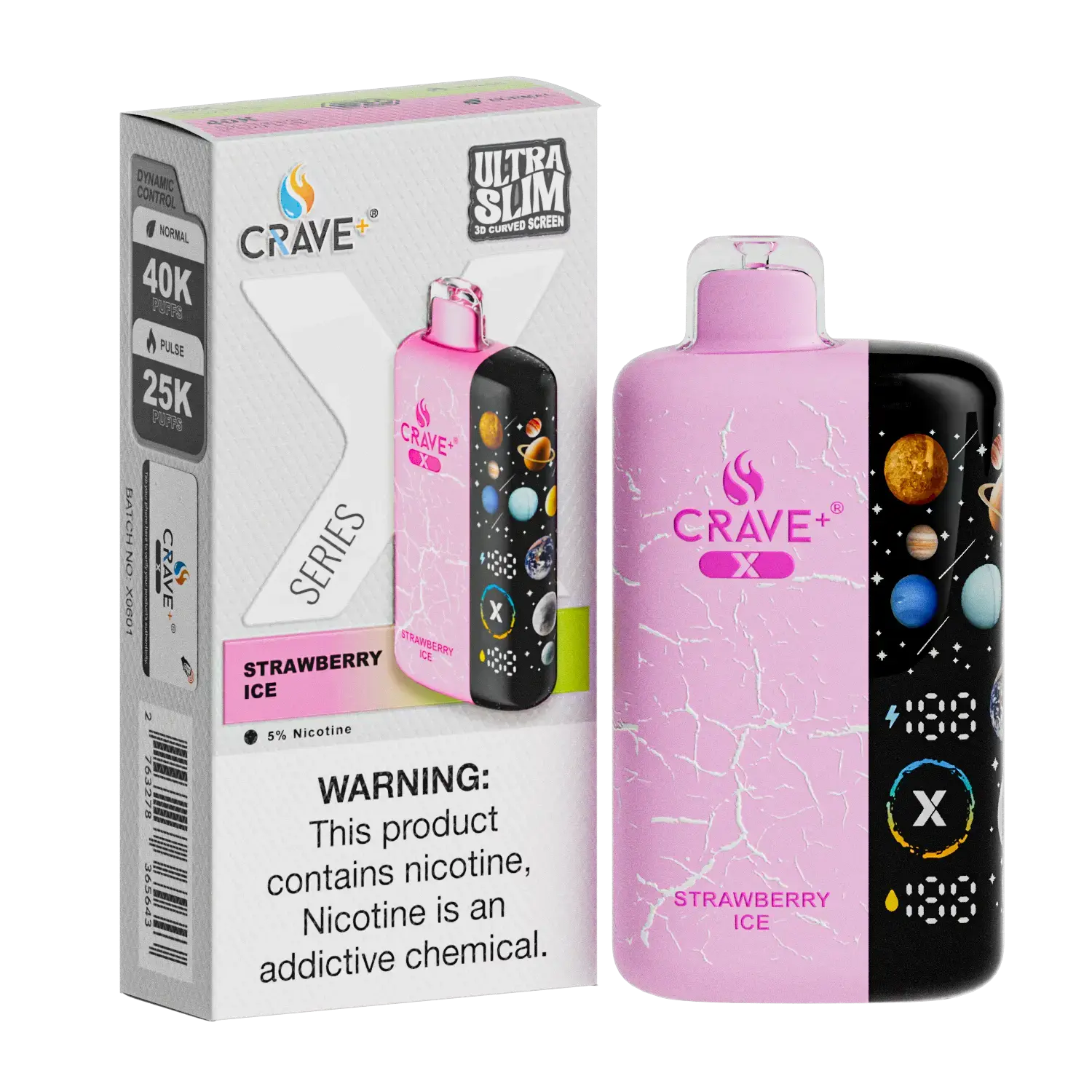 Crave X – Ultra Slim 40K / 25K Puffs Crave, crave x strawberry ice, strawberry ice crave x millyz, crave x millyz, millyz crave x vape, millyz vape crave, crave vape millyz, rave x millyz, crave ultra slim vape millyz