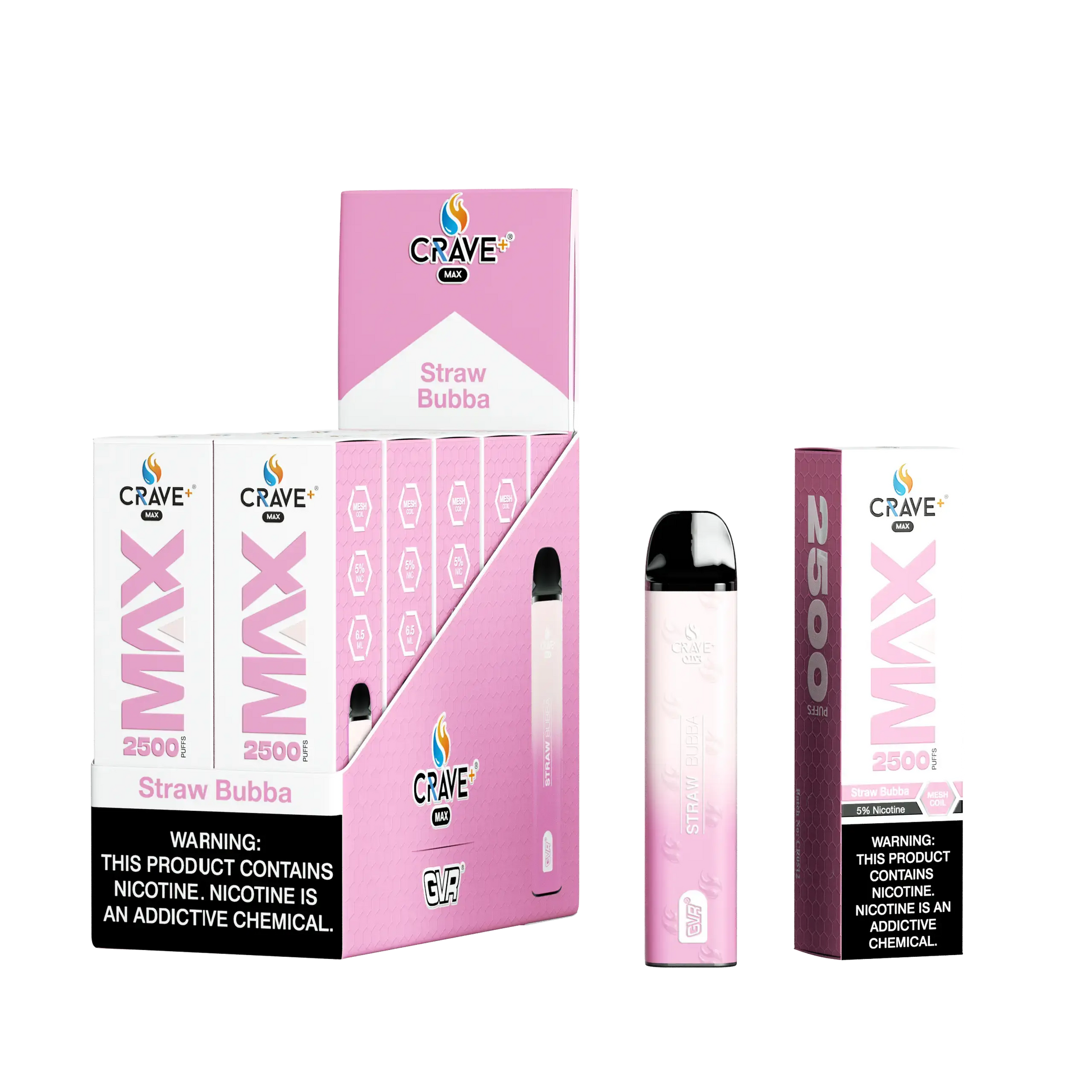 Crave Max Vape - 2500 Puffs Mesh Coil (BOX DEAL) Crave, crave max straw bubba