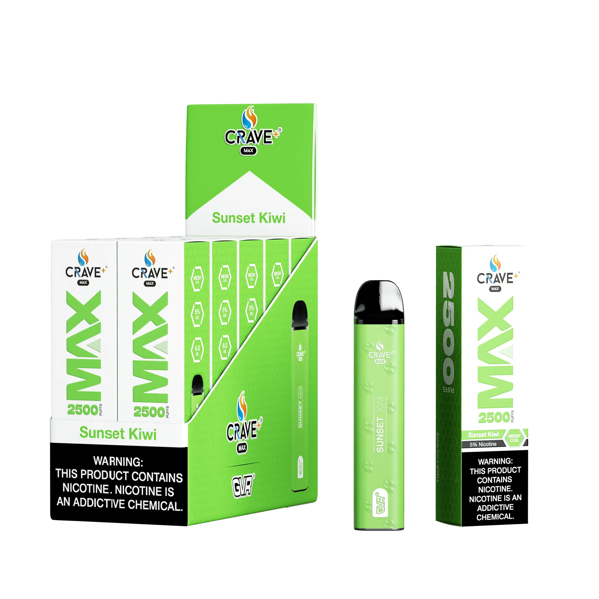 Crave Max Vape - 2500 Puffs Mesh Coil (BOX DEAL) Crave, crave max sunset kiwi