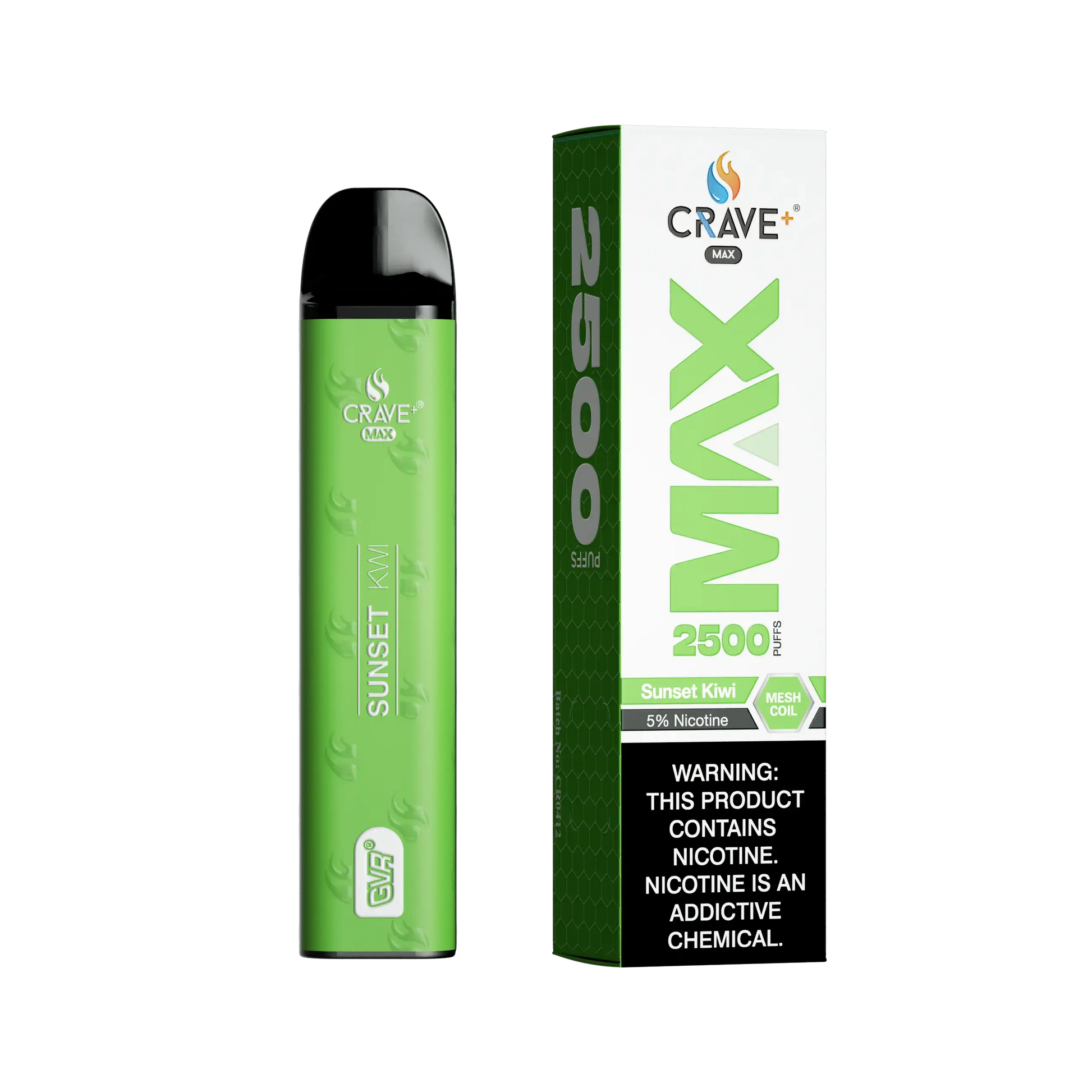 Crave Max Vape - 2500 Puffs Mesh Coil Crave, Crave Max Vape sunset kiwi