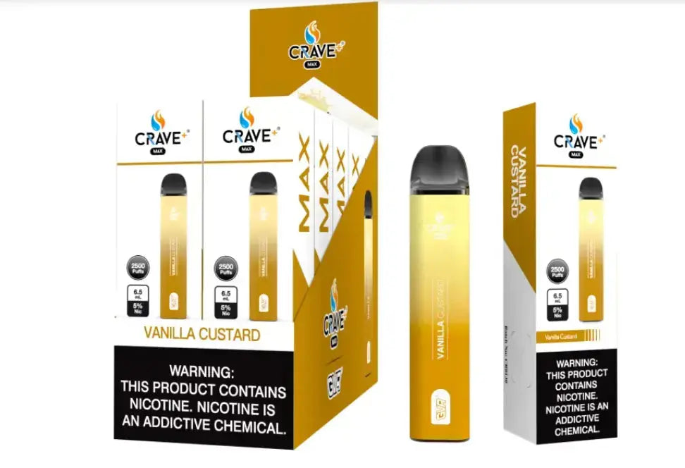 Crave Max Vape - 2500 Puffs Mesh Coil (BOX DEAL) Crave, Crave Max Vape - 2500 Puffs Mesh Coil Crave, crave max vape, crave max vape clear, crave clear vape, crave max mesh clear, crave max mesh tobacco, crave max mesh vanilla custard