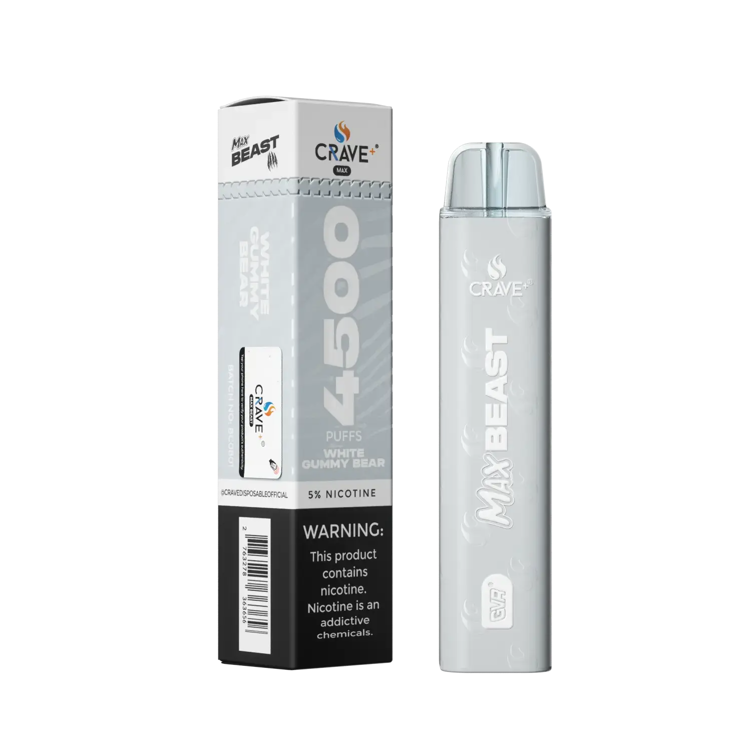 Crave Max Beast 4500 Crave, Crave Max Beast white gummy ice
