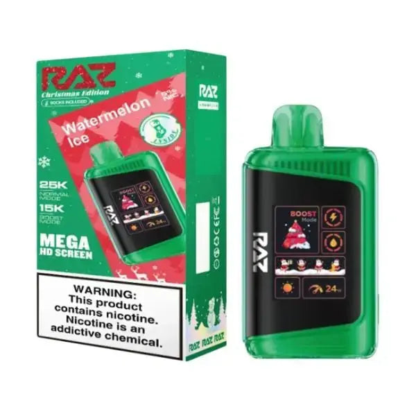 Raz LTX 25000 Raz watermelon ice christmas edition, watermelon ice christmas edition raz vape