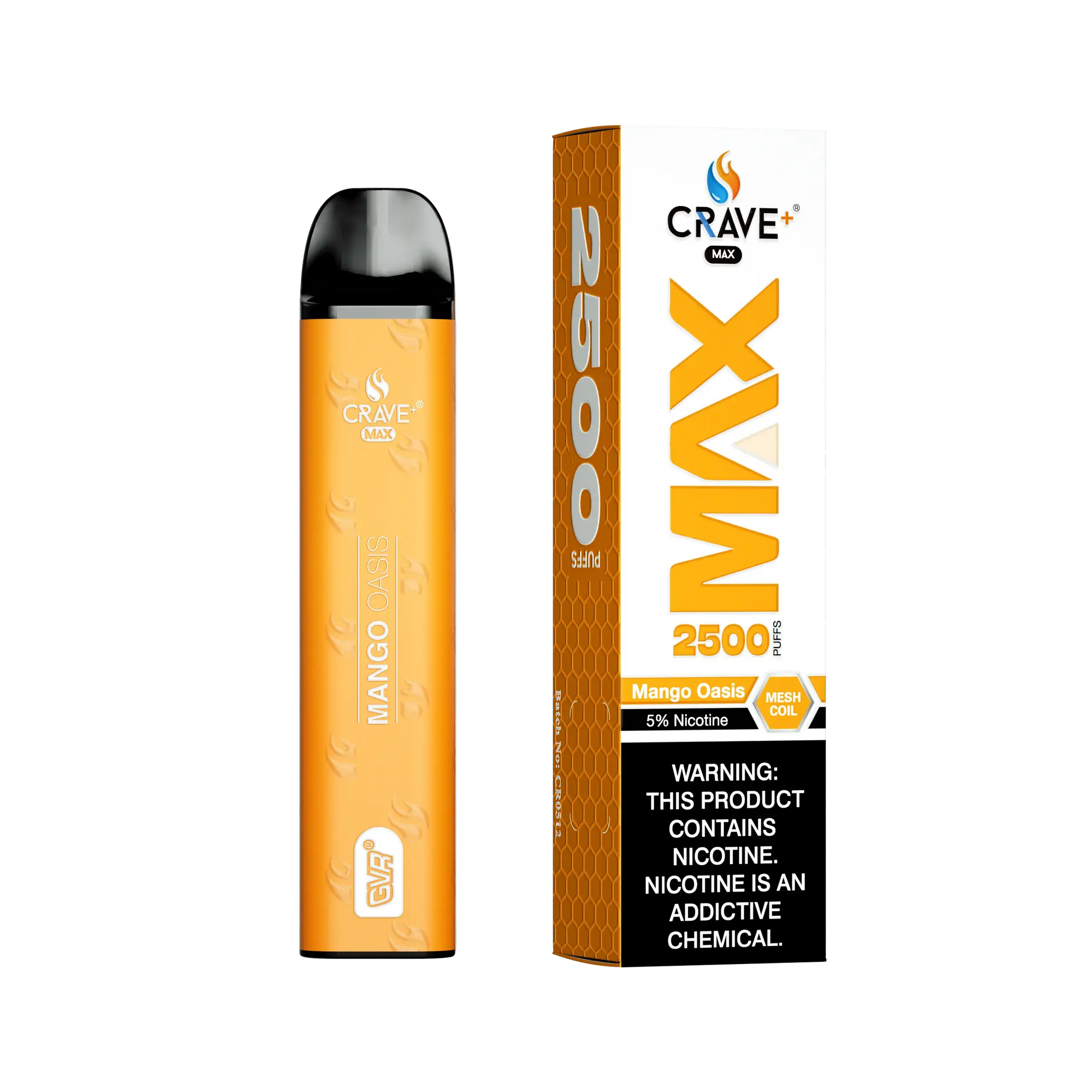 Crave Max Vape - 2500 Puffs Mesh Coil - VSZN, Crave Max Vape mango oasis