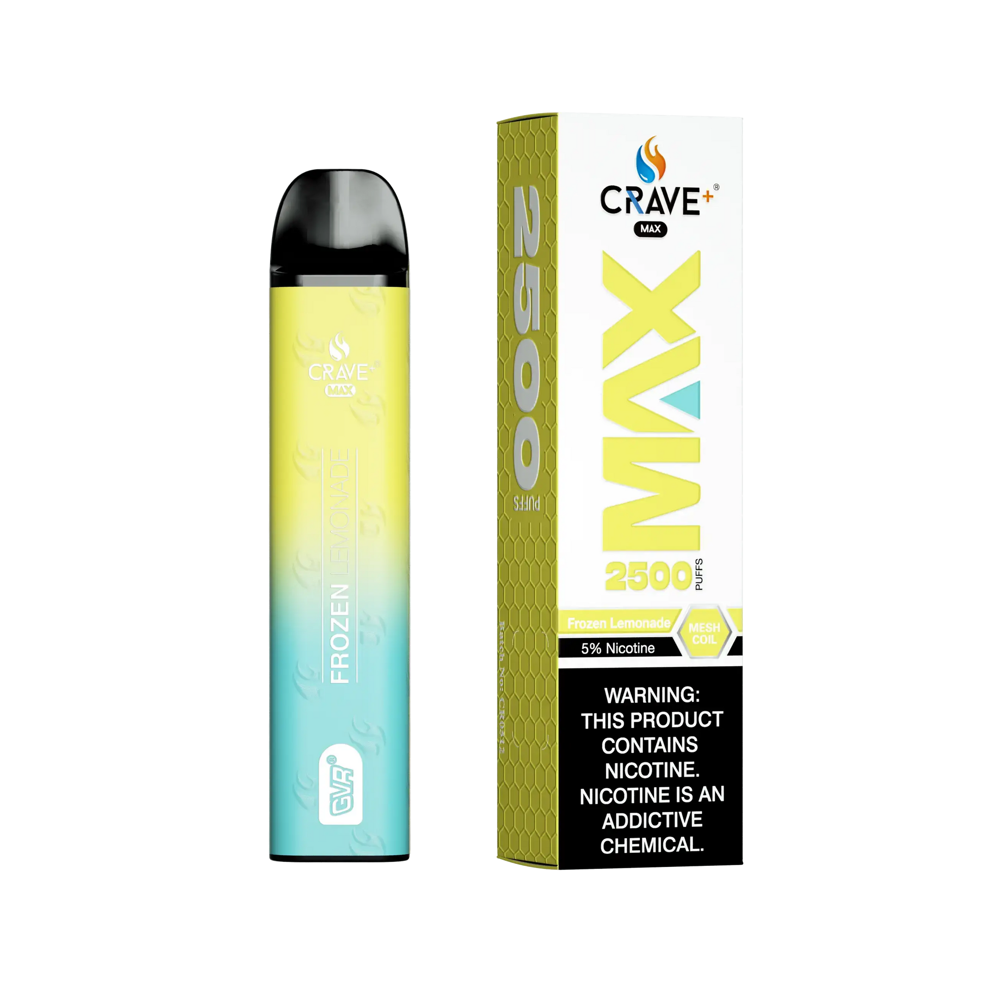 Crave Max Vape - 2500 Puffs Mesh Coil Crave, Crave Max Vape frozen lemonade