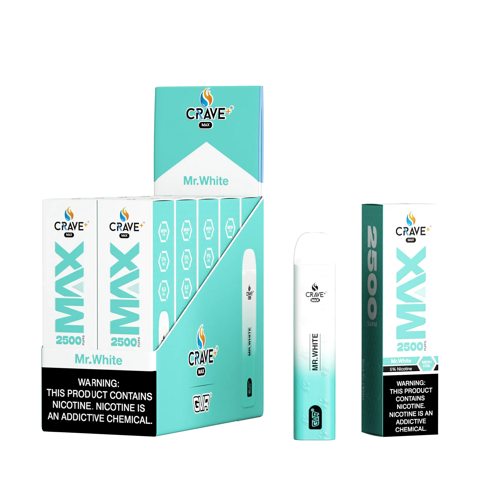 Crave Max Vape - 2500 Puffs Mesh Coil (BOX DEAL) - VSZN, crave max Mr. White