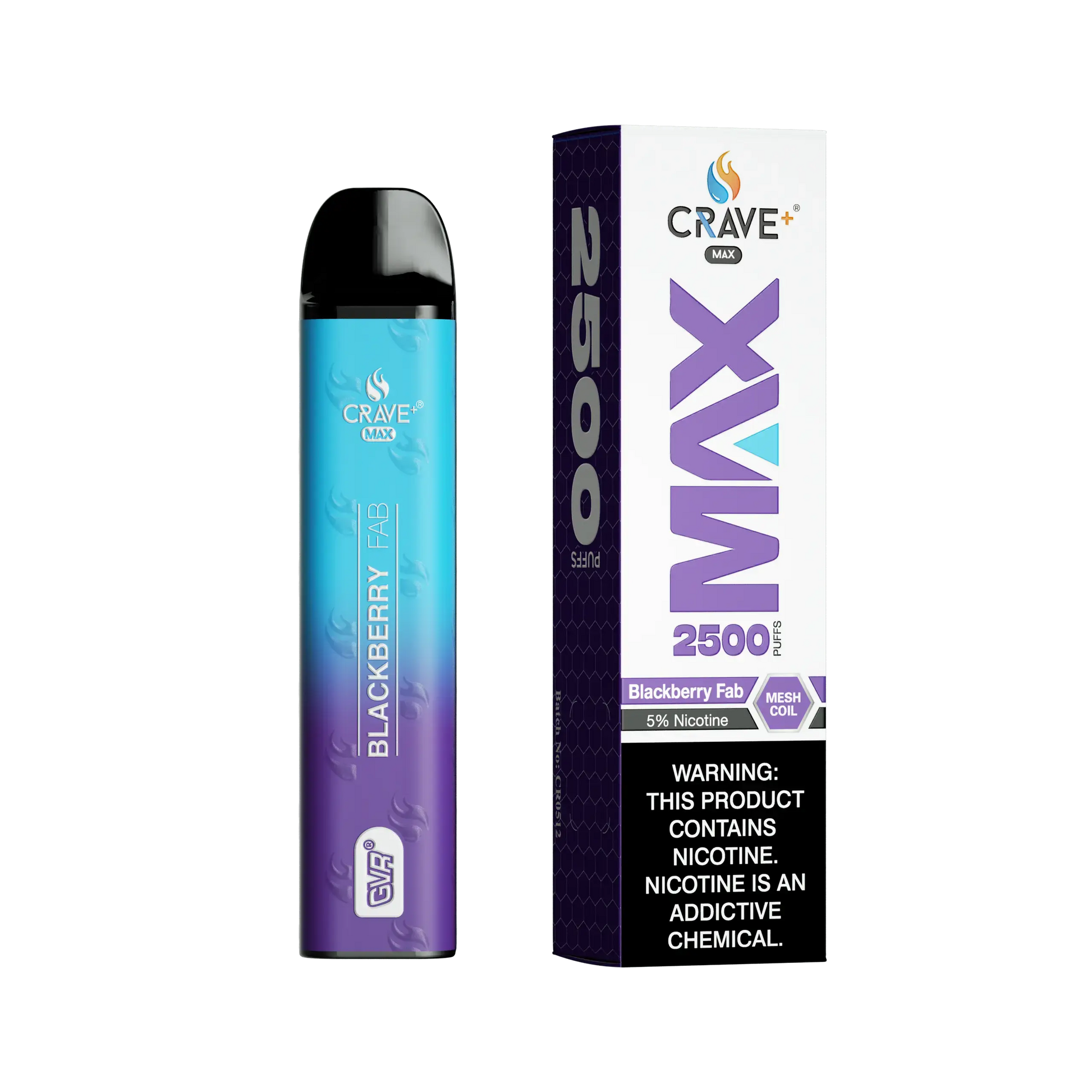 Crave Max Vape - 2500 Puffs Mesh Coil Crave, Crave Max Vape blackberry fab