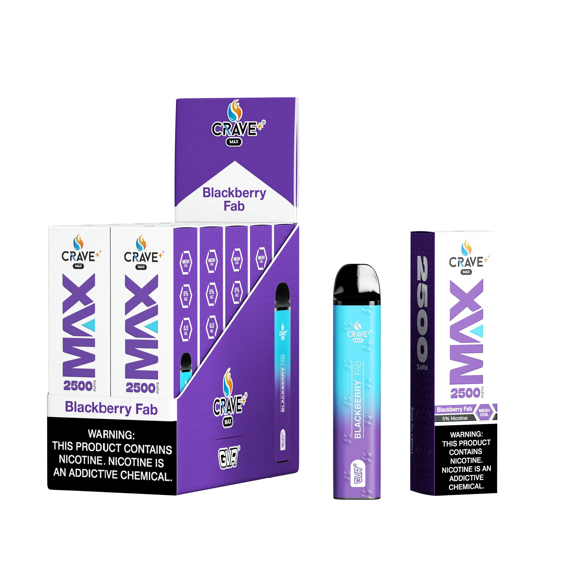 Crave Max Vape - 2500 Puffs Mesh Coil (BOX DEAL) Crave, crave max blackberry fab