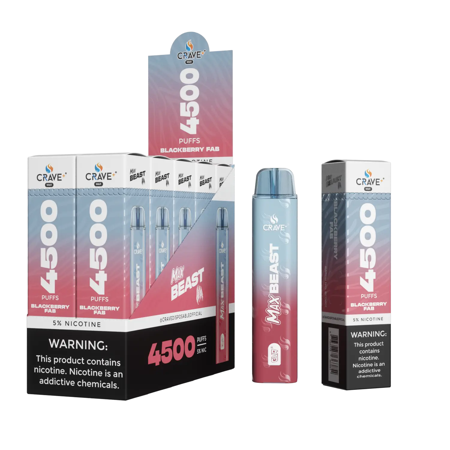 Crave Max Beast 4500 (BOX DEAL) Crave, crave max beast blackberry fab