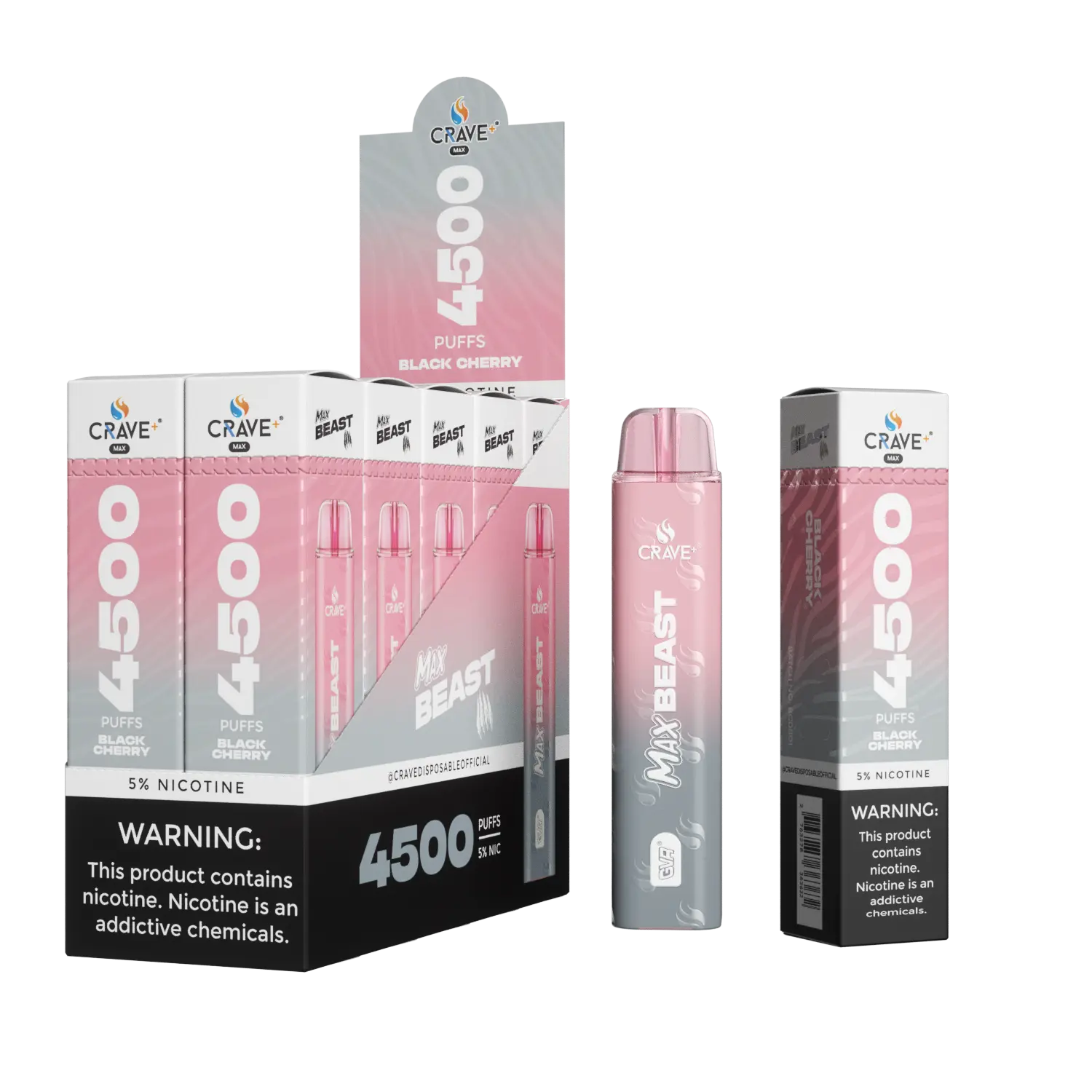 Crave Max Beast 4500 (BOX DEAL) Crave, crave max beast black cherry
