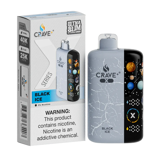 Crave X – Ultra Slim 40K / 25K Puffs Crave, crave x black ice, crave x millyz, millyz crave x vape, millyz vape crave, crave vape millyz, rave x millyz, crave ultra slim vape millyz
