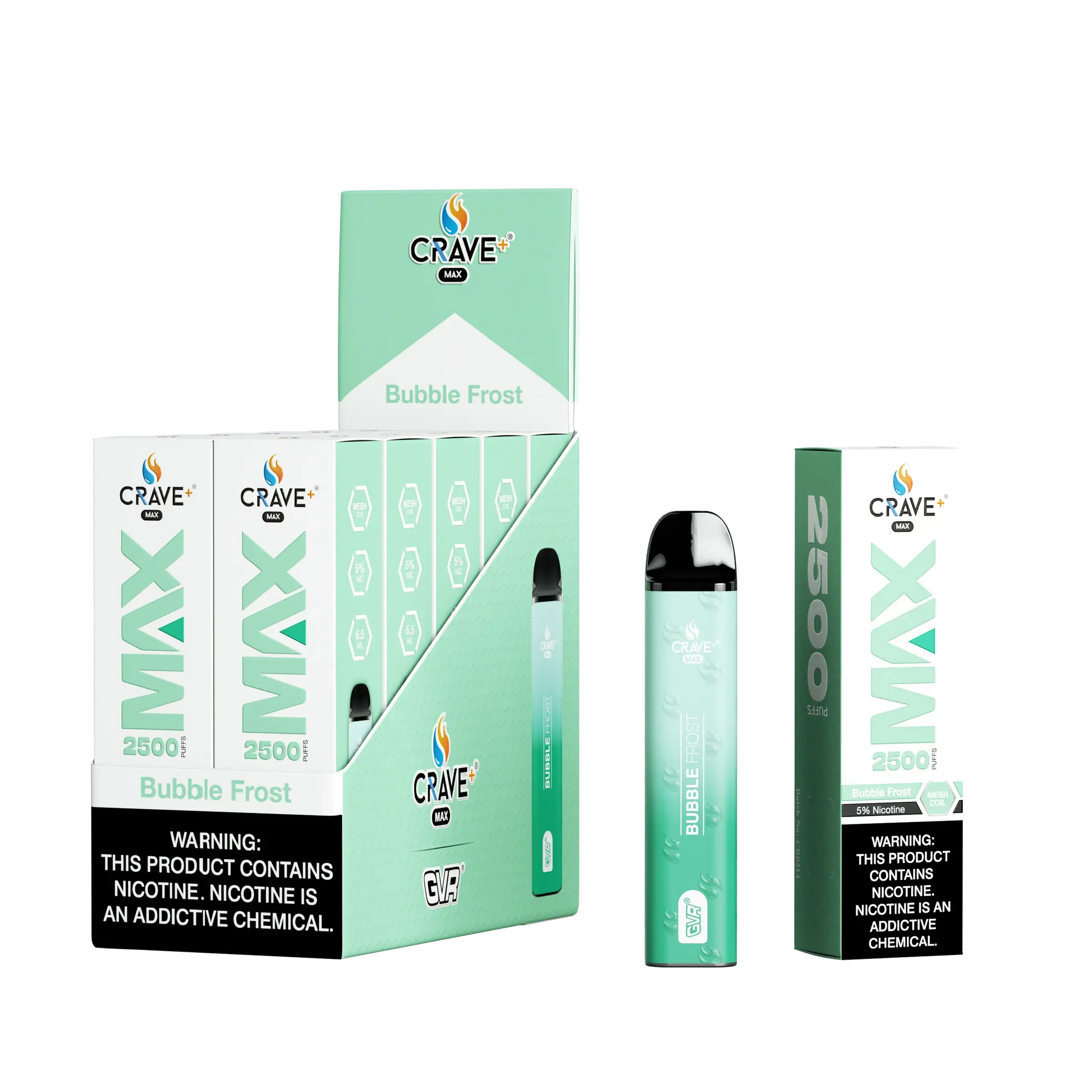 Crave Max Vape - 2500 Puffs Mesh Coil (BOX DEAL) Crave, Crave Max Vape - 2500 Puffs Mesh Coil Crave, crave max vape, crave max vape clear, crave clear vape, crave max mesh clear, crave max mesh tobacco, crave max mesh bubble frost, bubble frost crave max