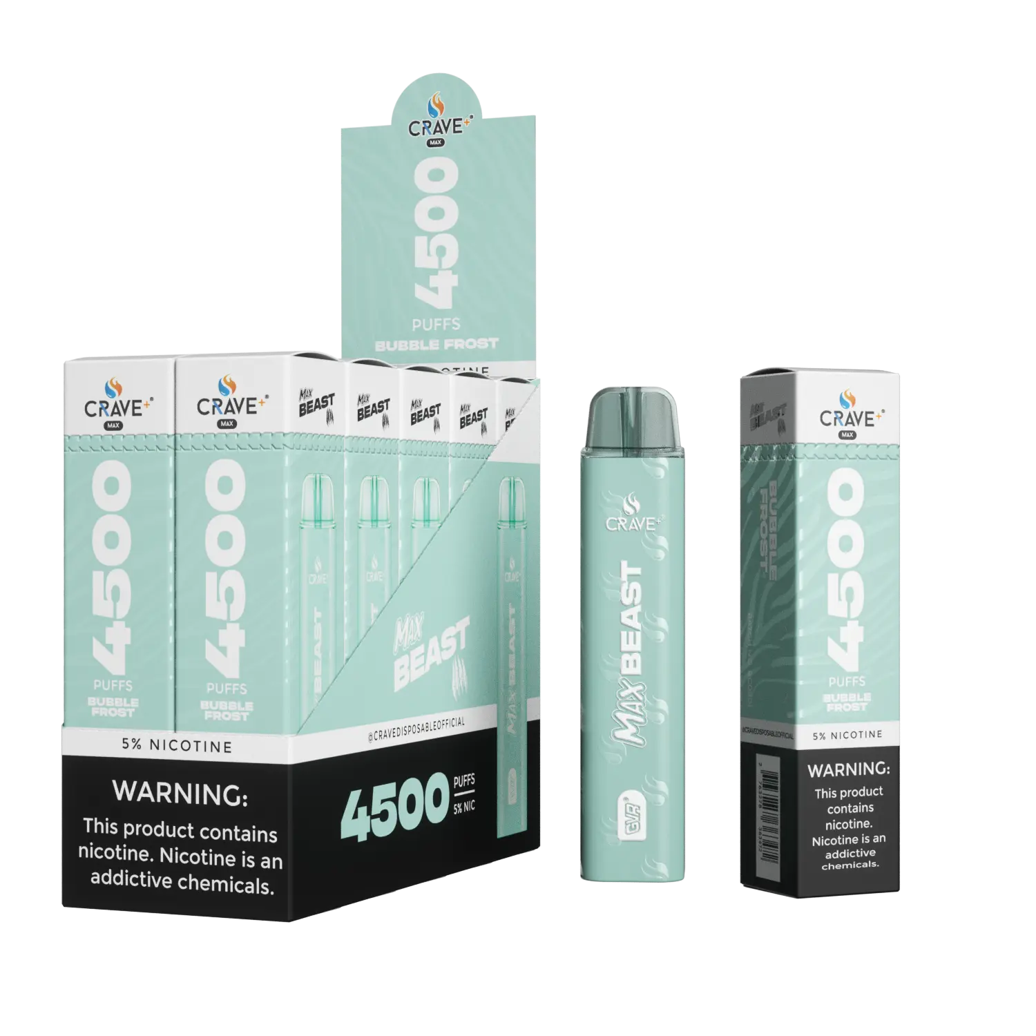 Crave Max Beast 4500 (BOX DEAL) Crave, crave max beast bubble frost